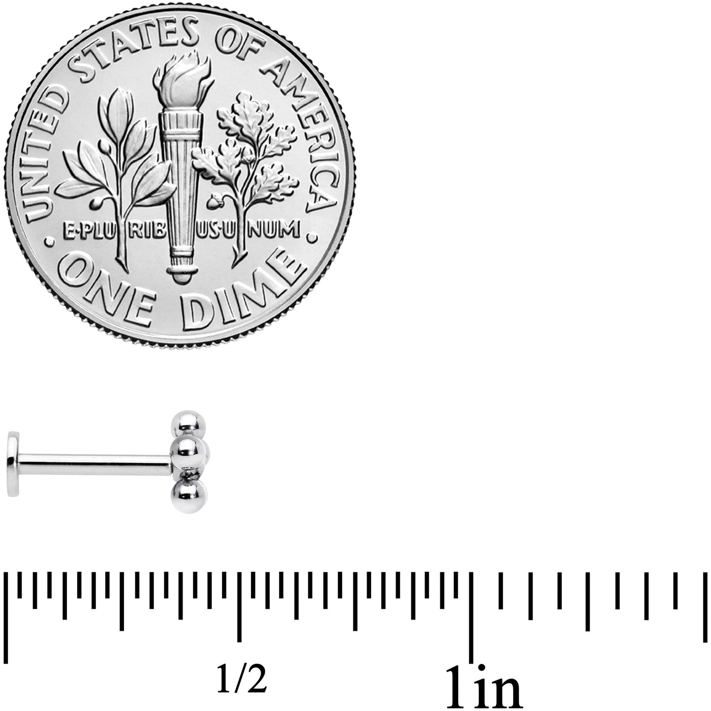 16G 5/16 Clear CZ Gem Flower Butterfly Labret Tragus Set of 3