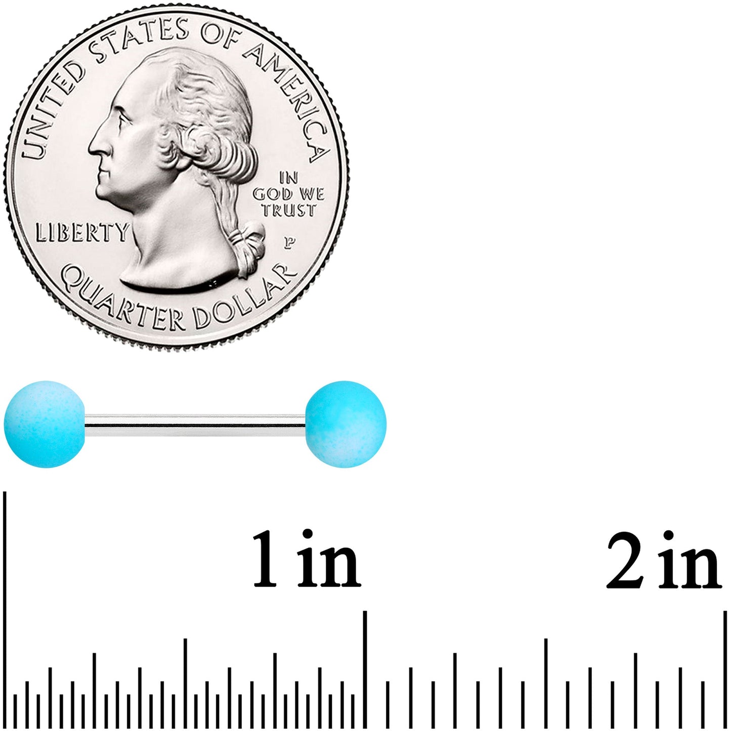 Blue White Ombre Soft Finish Barbell Tongue Ring