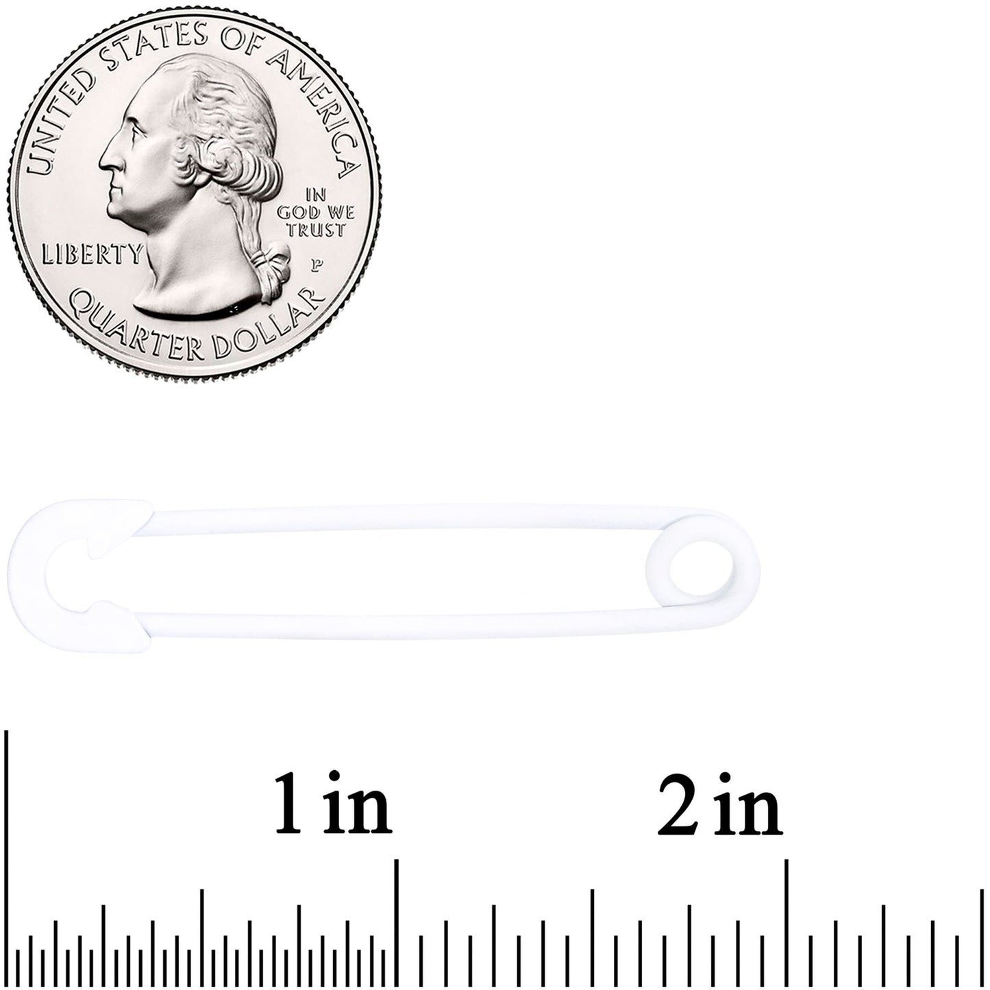 14G White Matte Punk Rock Safety Pin Industrial Barbell 38mm