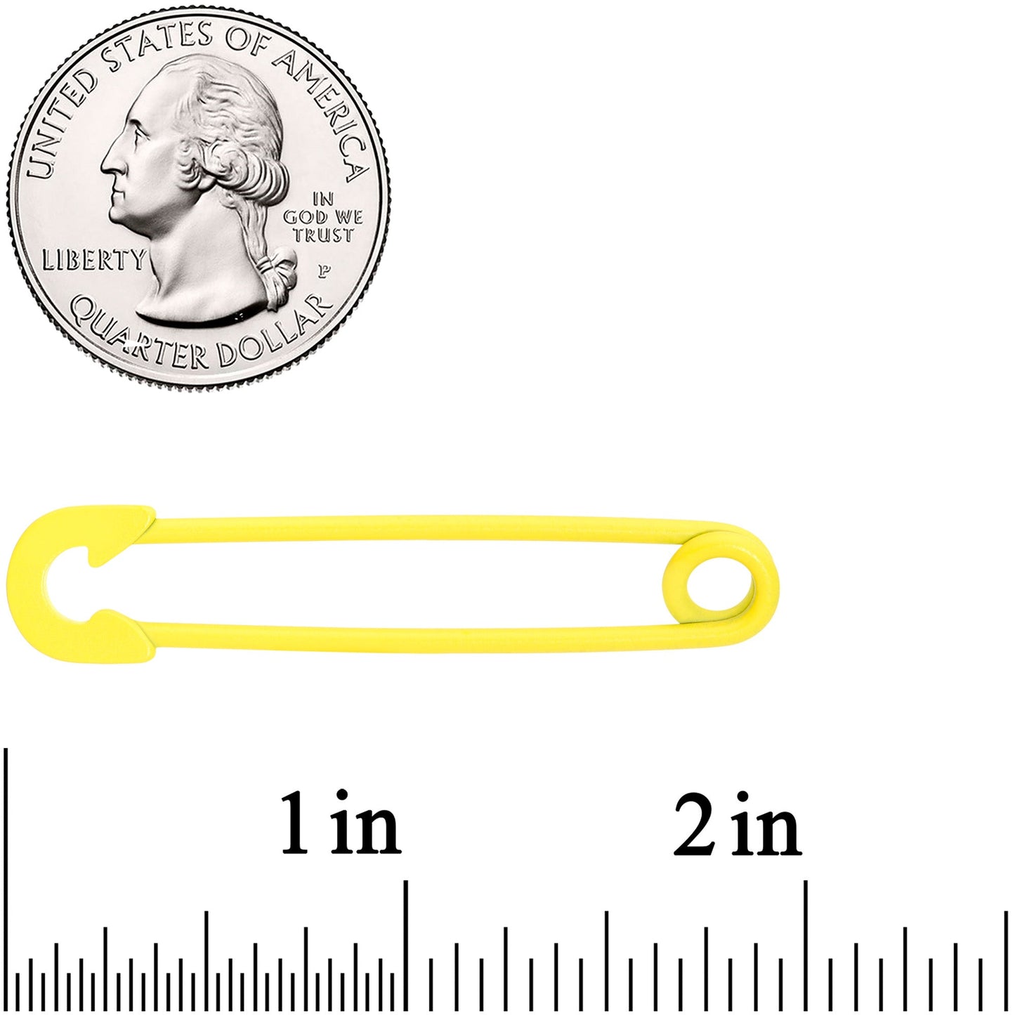 14G Yellow Matte Punk Rock Safety Pin Industrial Barbell 38mm