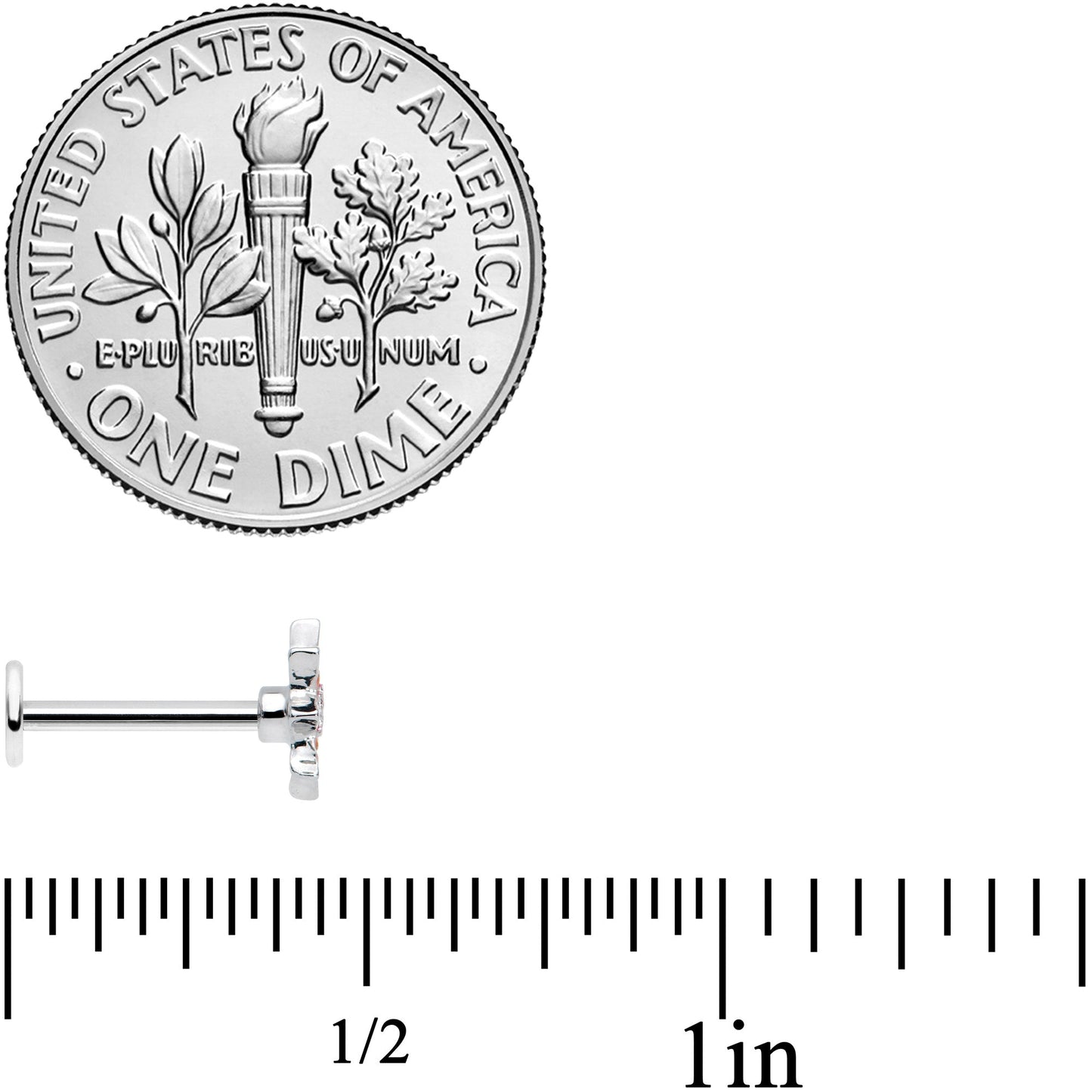 16G 5/16 Red Orange Yellow Fanciful Flower Labret Monroe Tragus