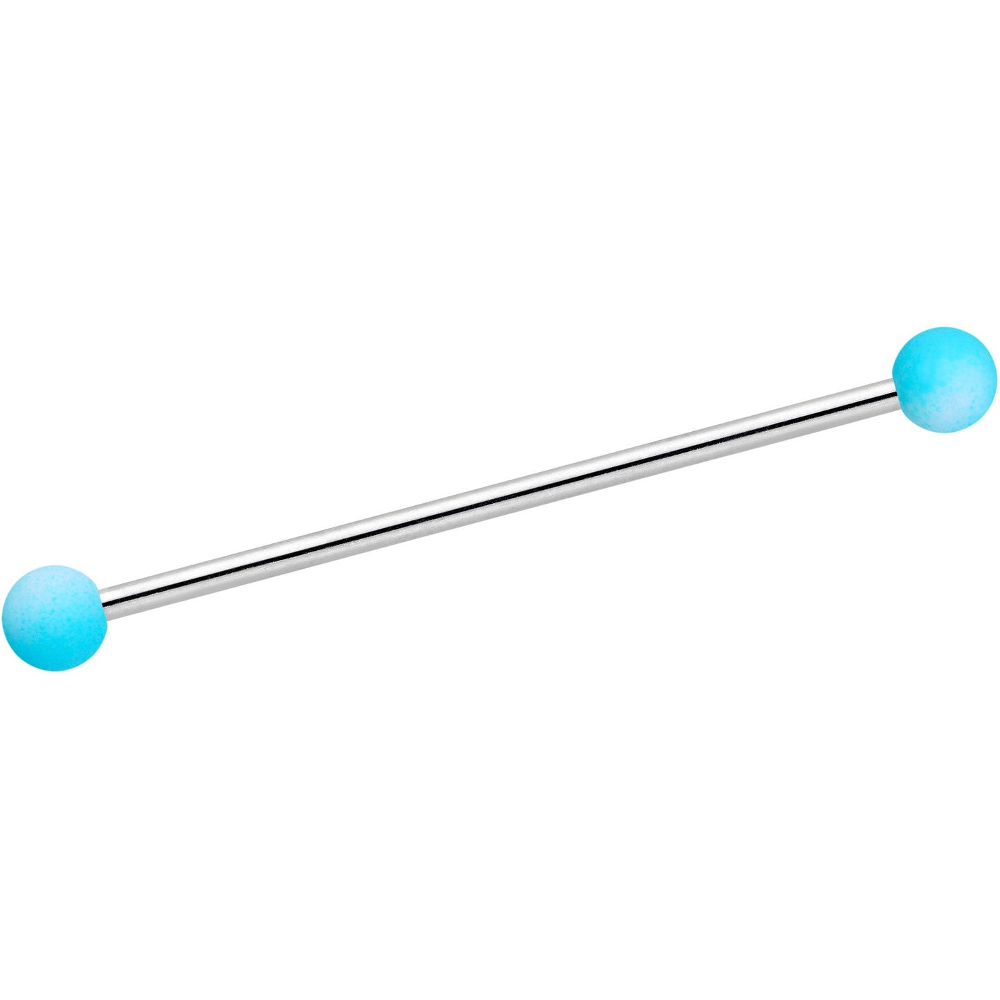 14G Blue White Ombre Soft Finish Industrial Barbell 38mm