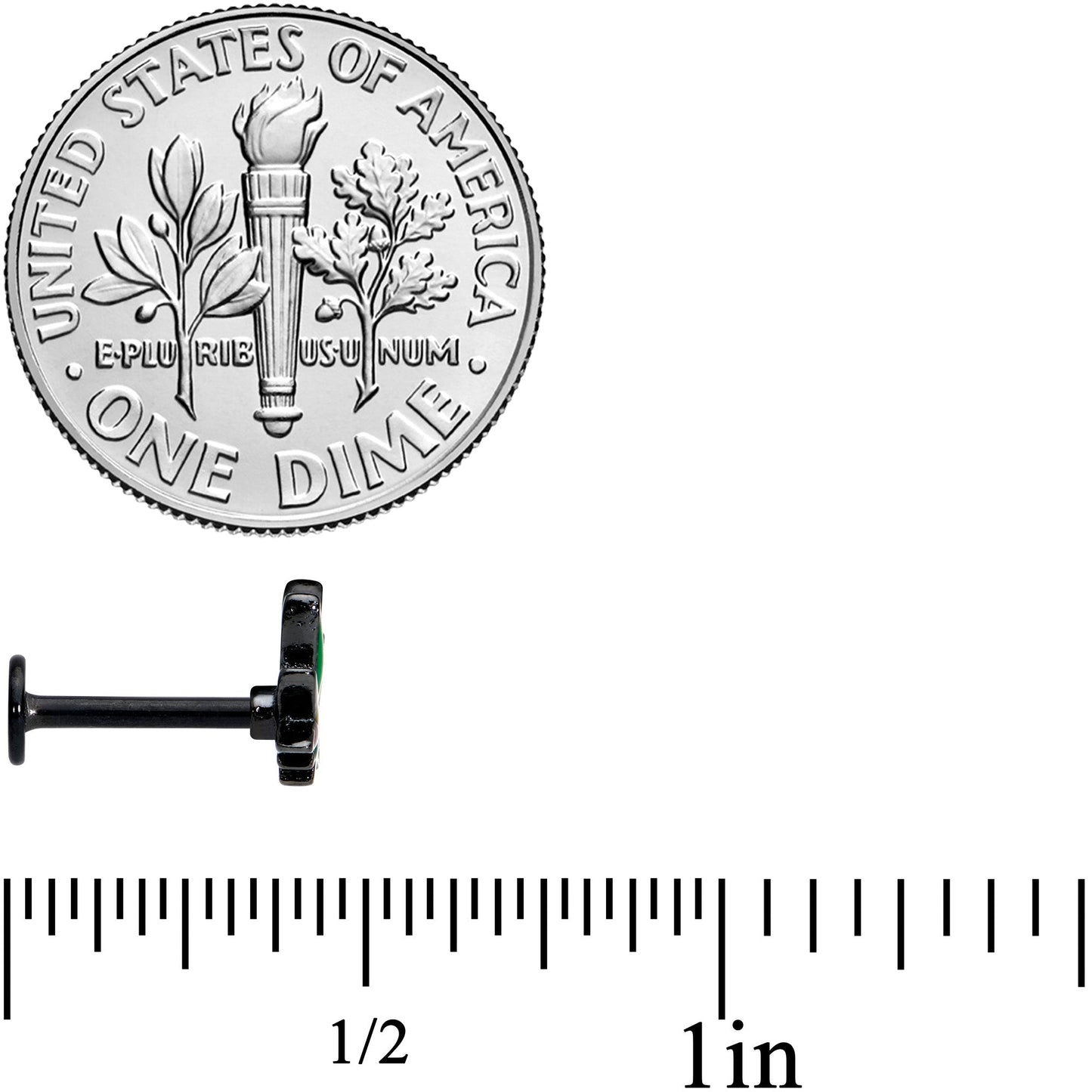 16G 5/16 Black Multicolor Pot Leaf Labret Monroe Tragus