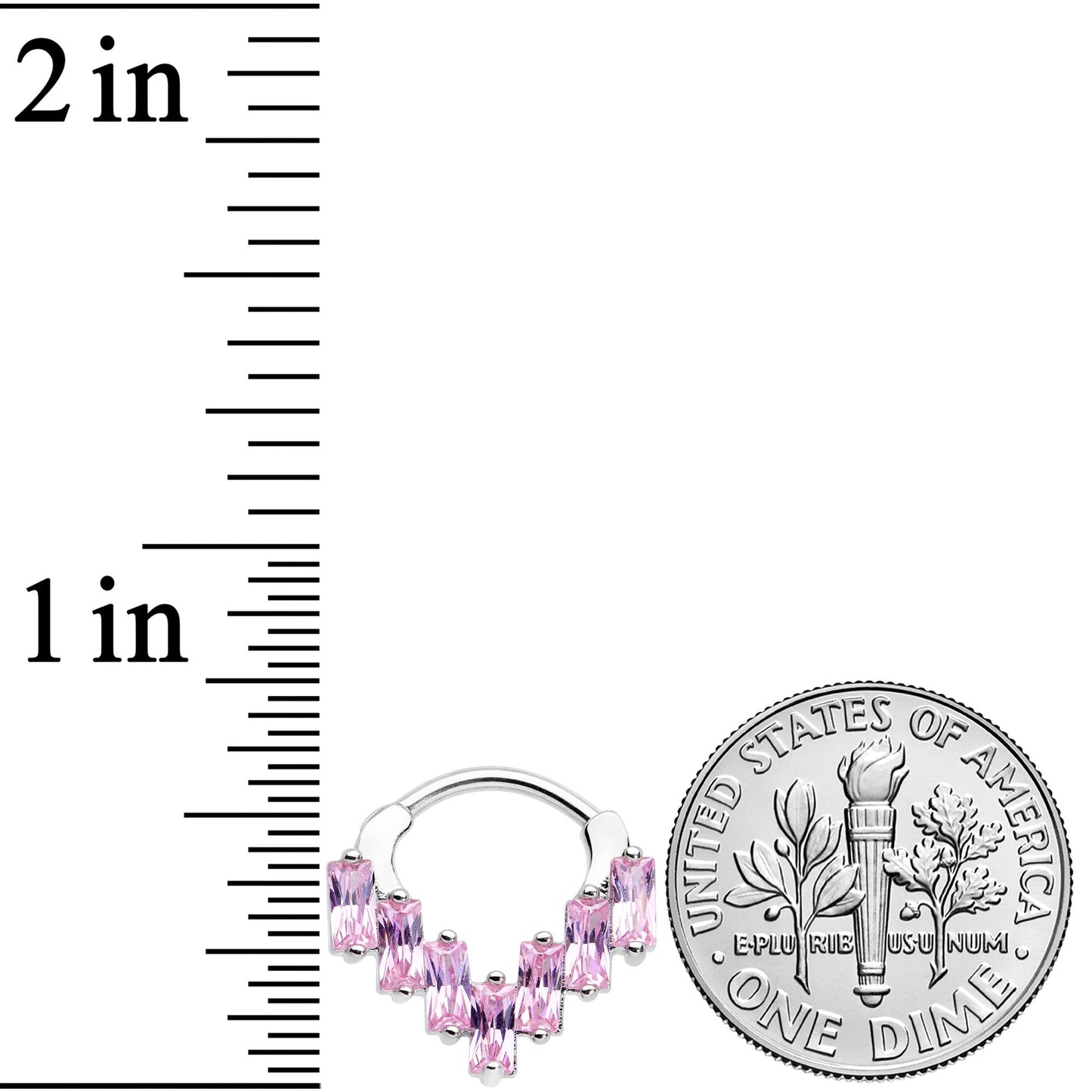 16G 5/16 Pink CZ Gem Chandelier Cartilage Clicker