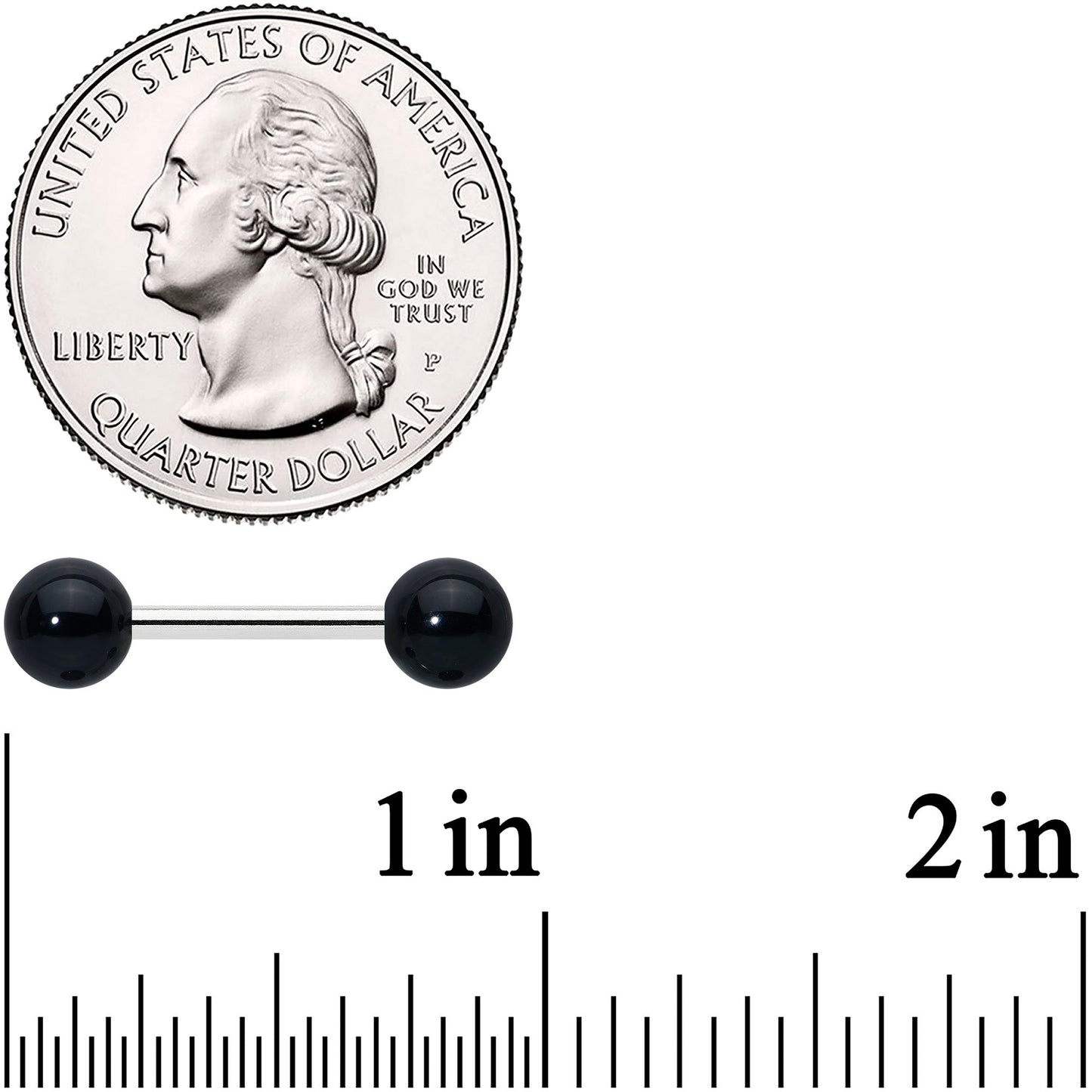 14G 1/2 Elegant Black Agate Barbell Nipple Ring Set