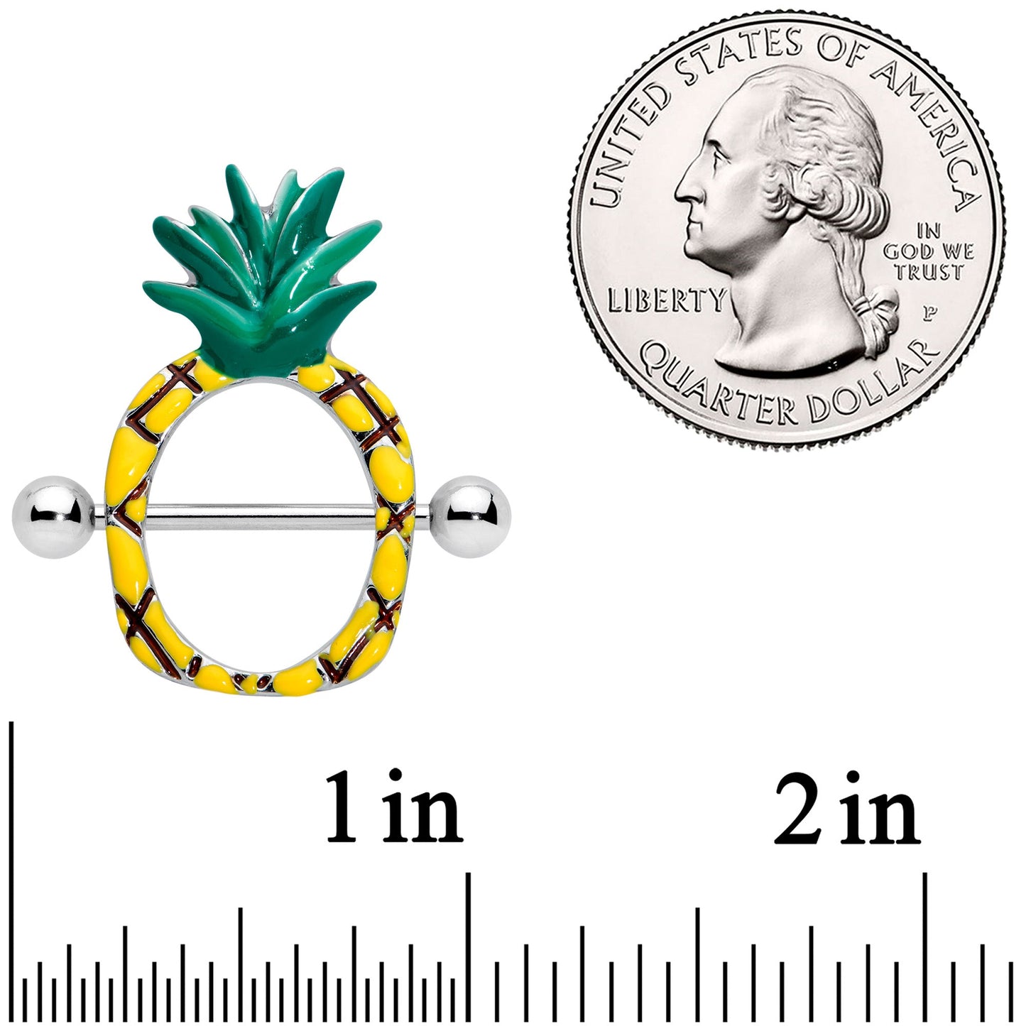 14G 9/16 Tropical Tasty Pineapple Nipple Shield Set