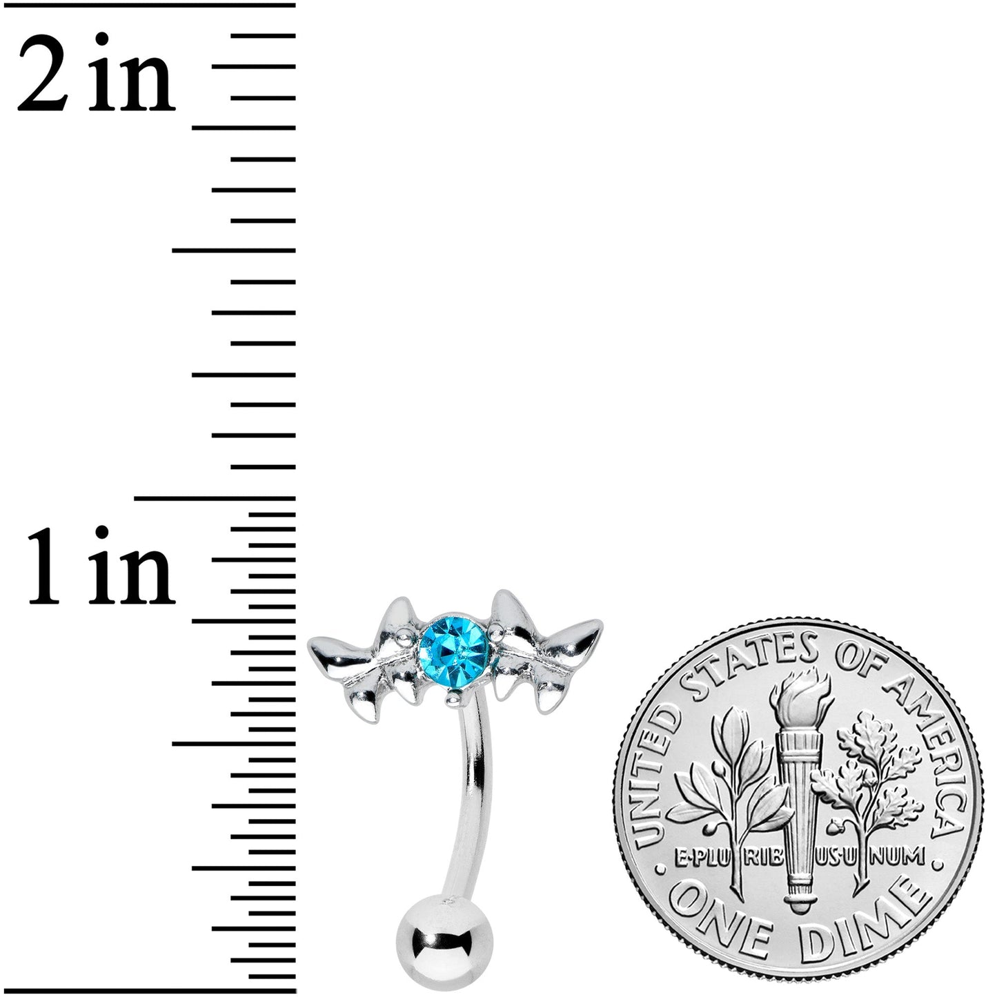 Blue Gem Sweet Butterflies Top Mount Belly Ring