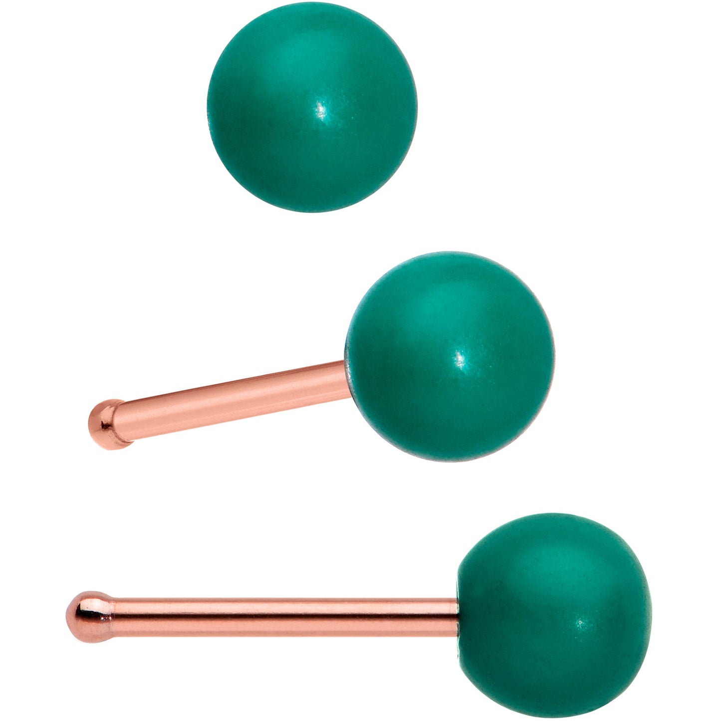 20G 1/4 5/16 Red Gem Rosy Tone Christmas Nose Bone Hoop Set of 4