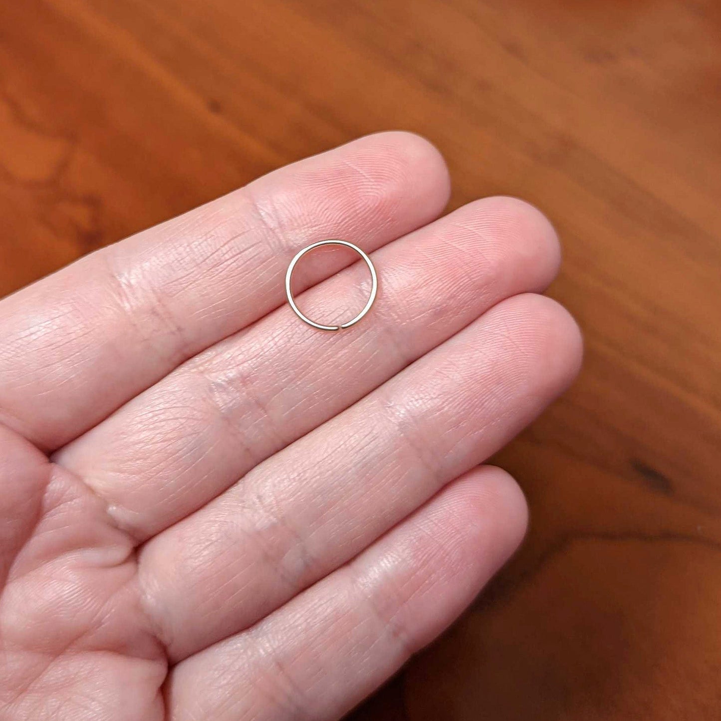 20G 3/8 Rose Gold Tone PVD Grade 23 Titanium Bendable Hoop Ring