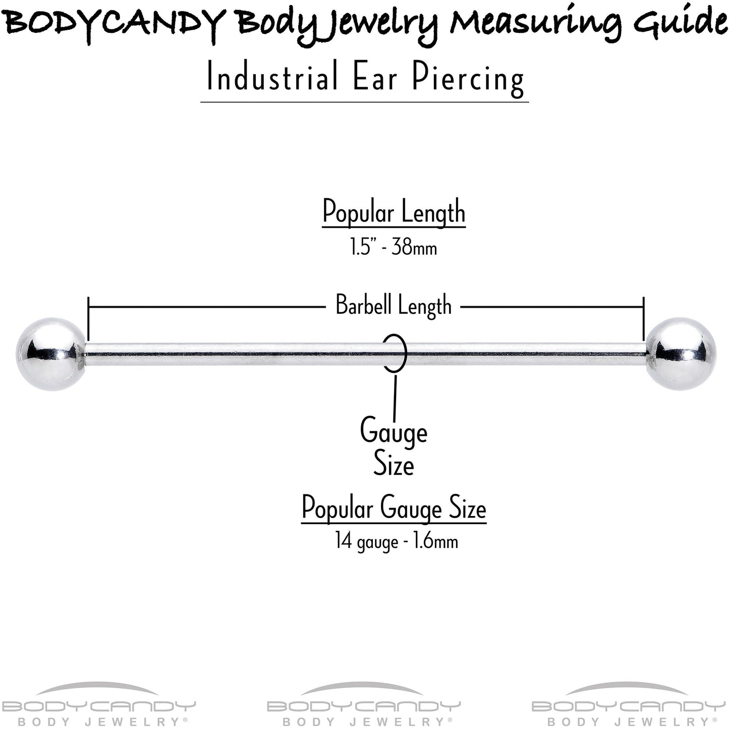 14G Clear Gem Gold Tone Textured Cross Industrial Barbell 38mm