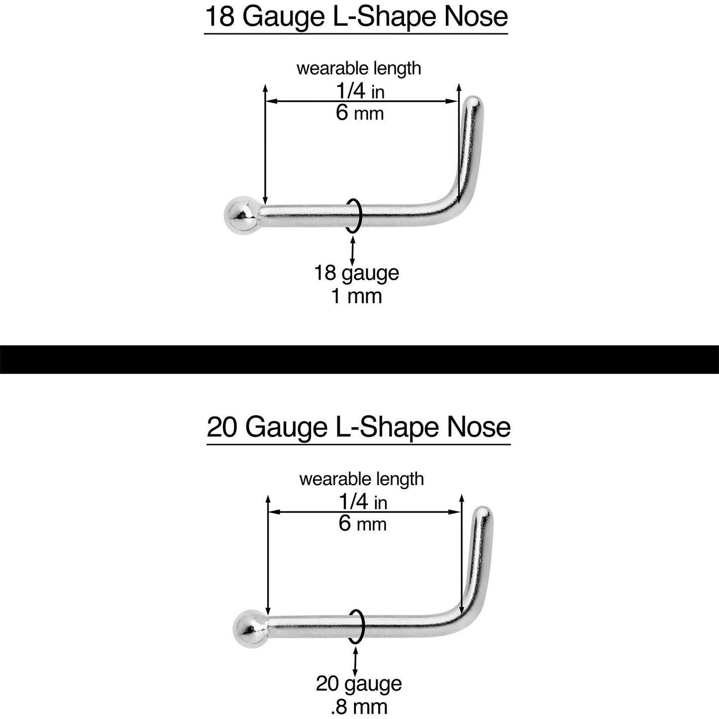 20G 7.5mm Clear Gem Rosy Tone Sweet Snowflake L Shape Nose Ring