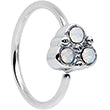 20G 5/16 White Faux Opal Trio Triangle Nose Hoop