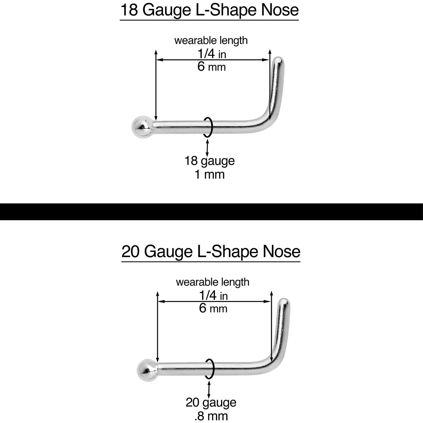 20G 7mm Blue Clear Gem Stylish Snowflake L Shape Nose Ring