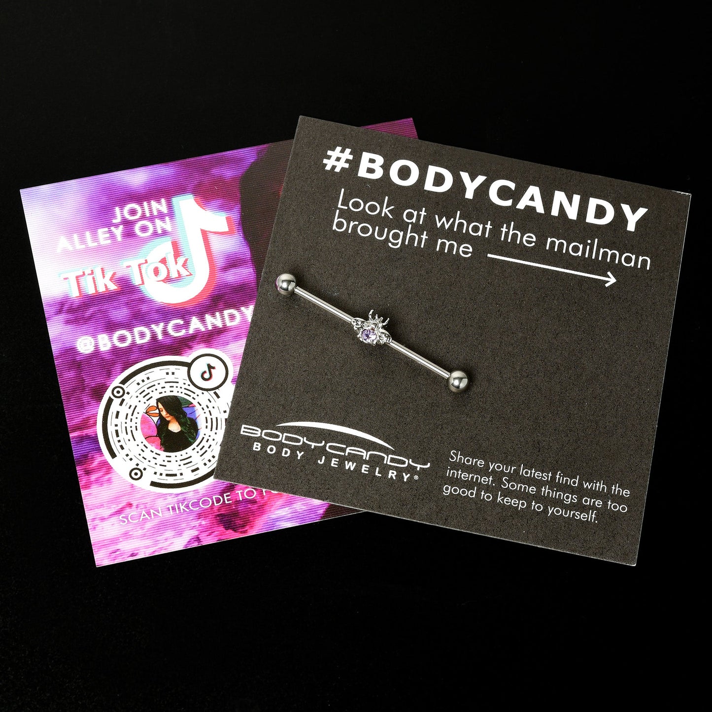 14G Purple Gem Bee Beautiful Insect Industrial Barbell 38mm