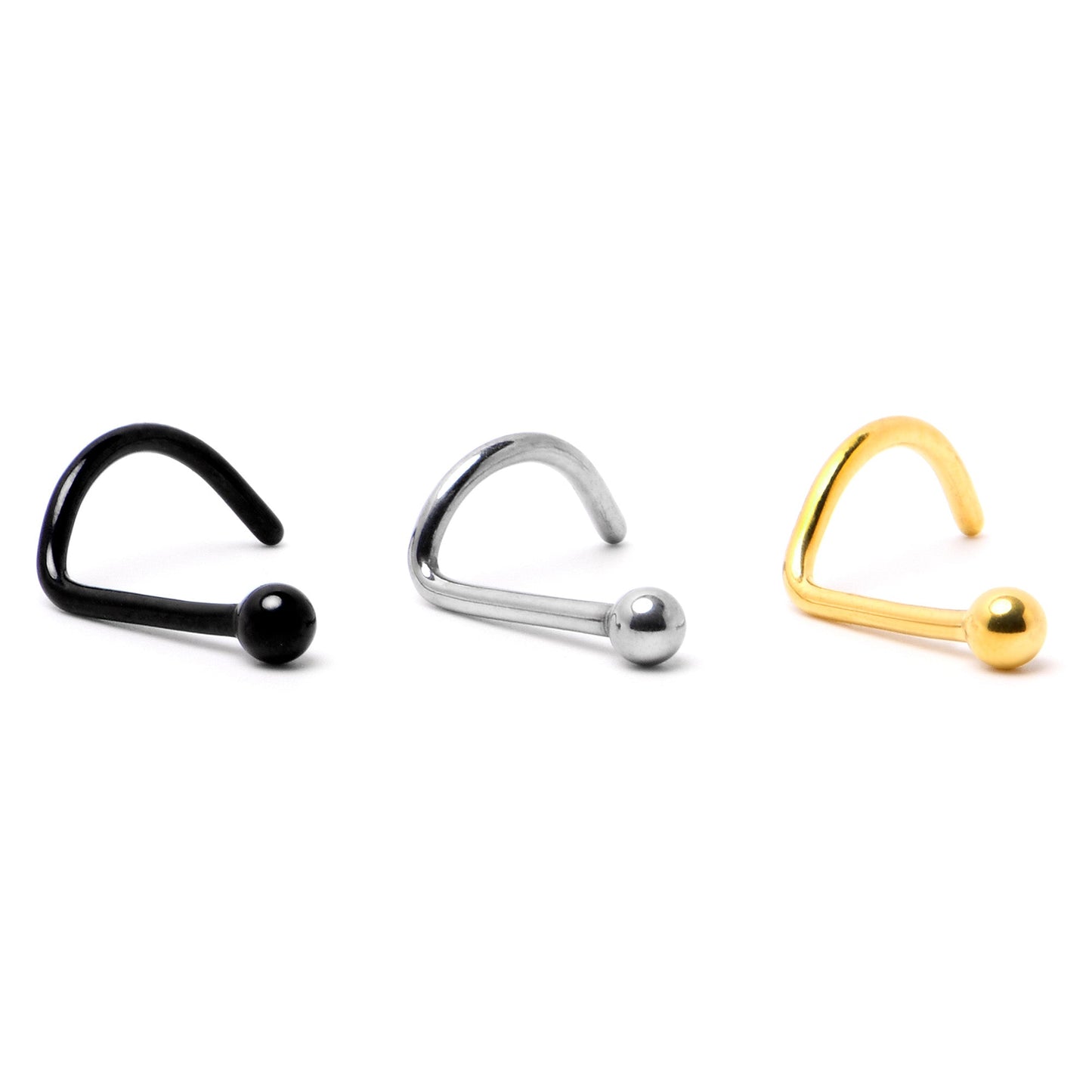 20G 1/4 Black ASTM F-136 Implant Grade Titanium Ball End Left Side Nose Screw