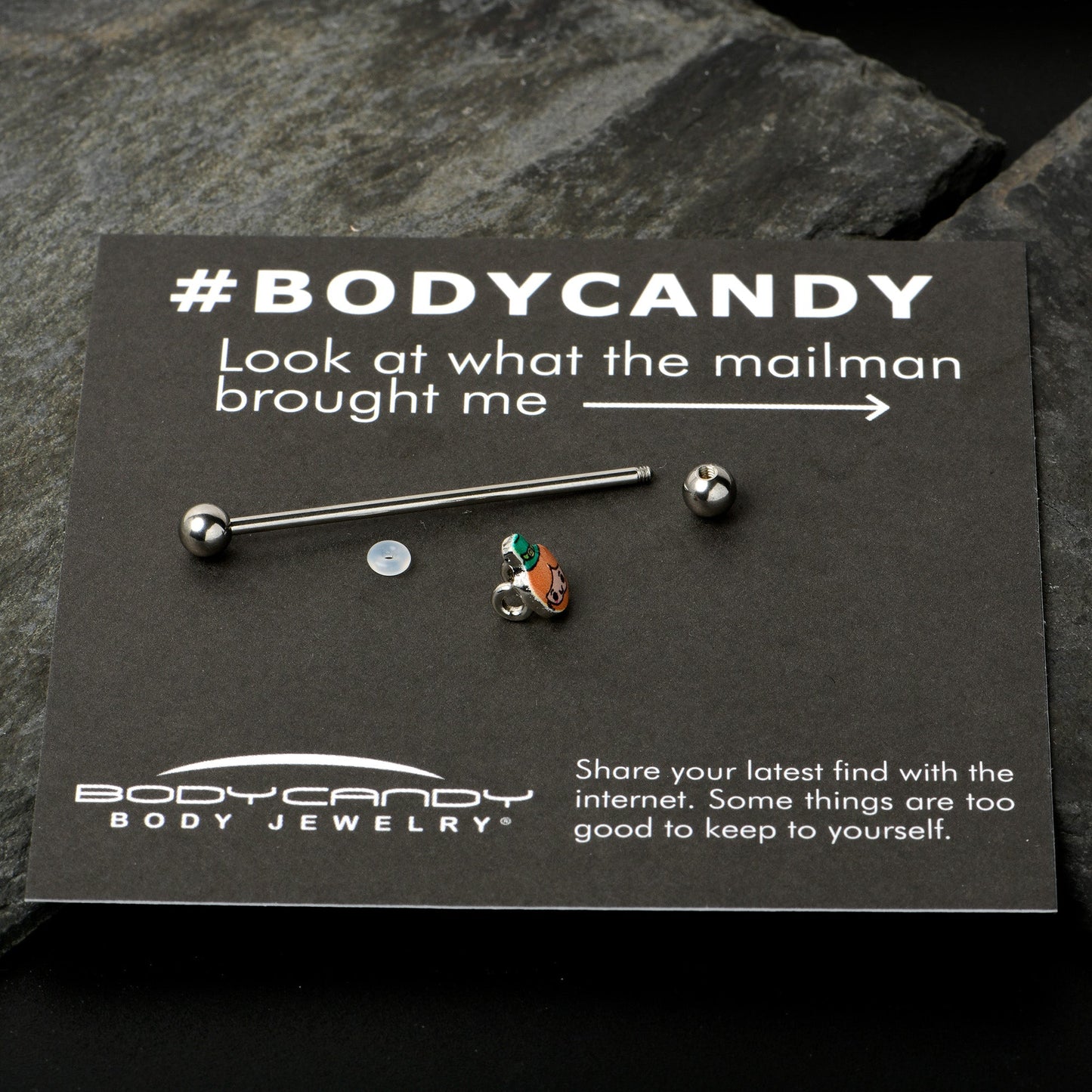 14G Sweet Happy Leprechaun St Patricks Industrial Barbell 38mm