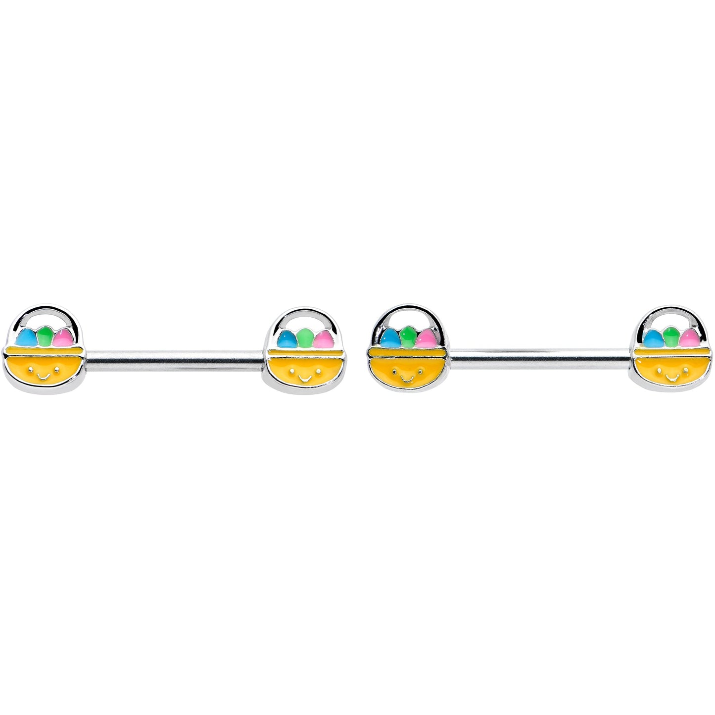 14G 9/16 Celebration Easter Basket Barbell Nipple Ring Set