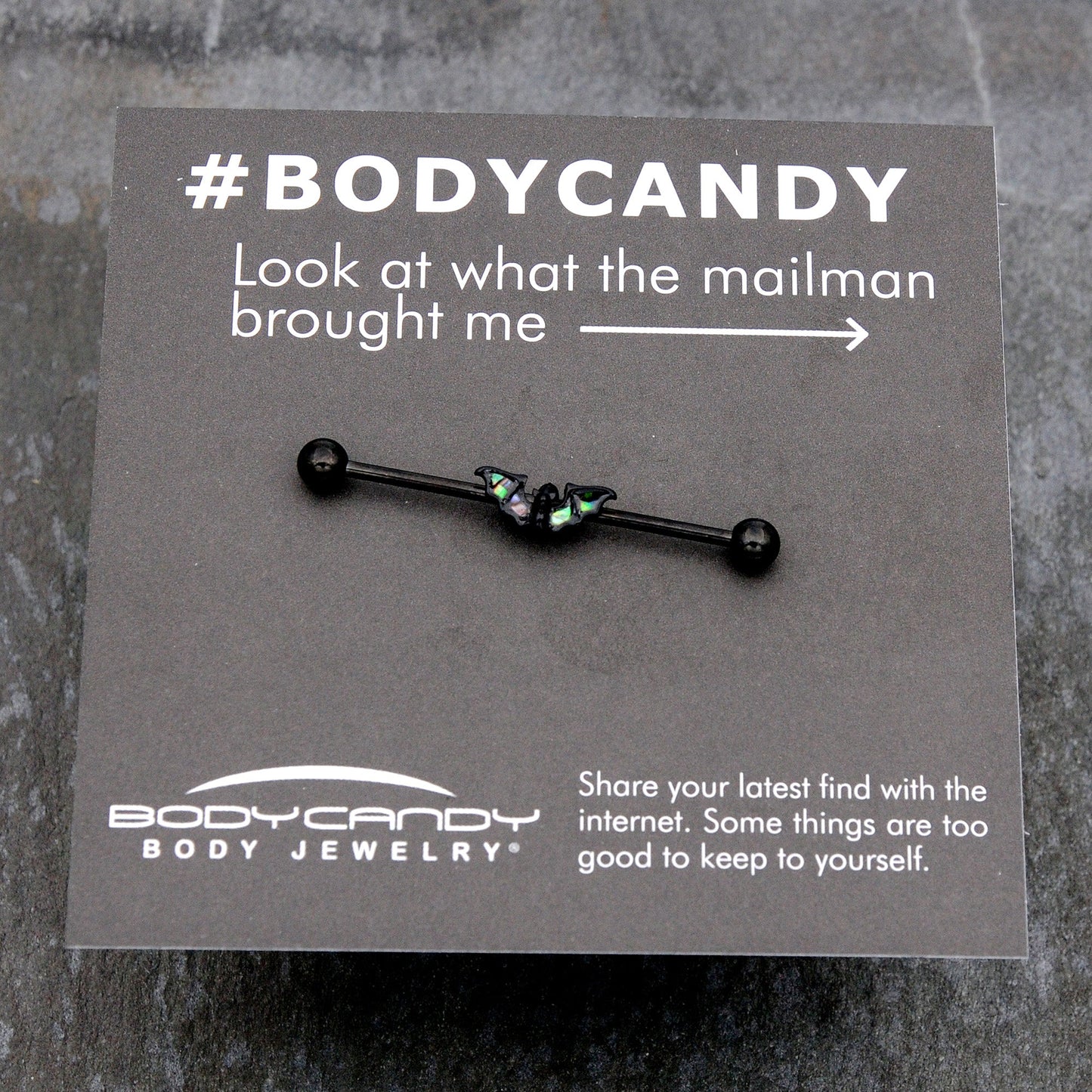 14G Flying Black Bat Industrial Barbell 38mm