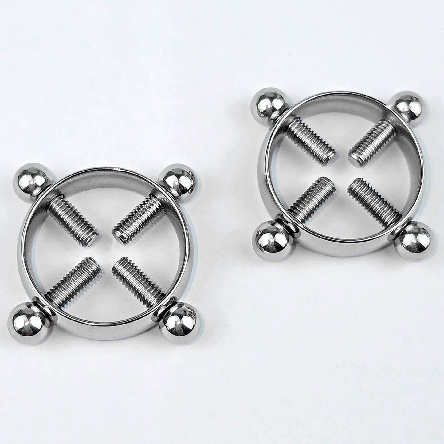 Bolt Style Clip on Non Pierced Nipple Ring Set