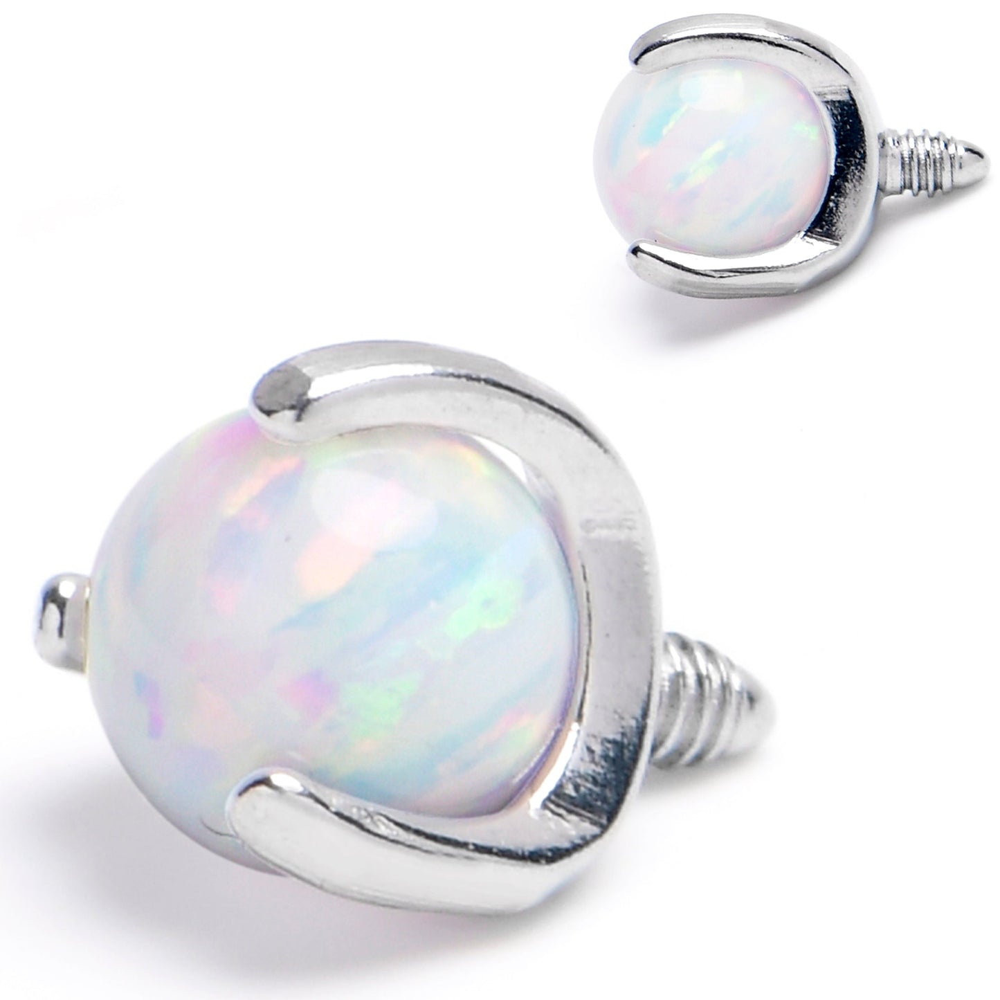 14G 4mm Synthetic Opal Internally Threaded Replacement Ball