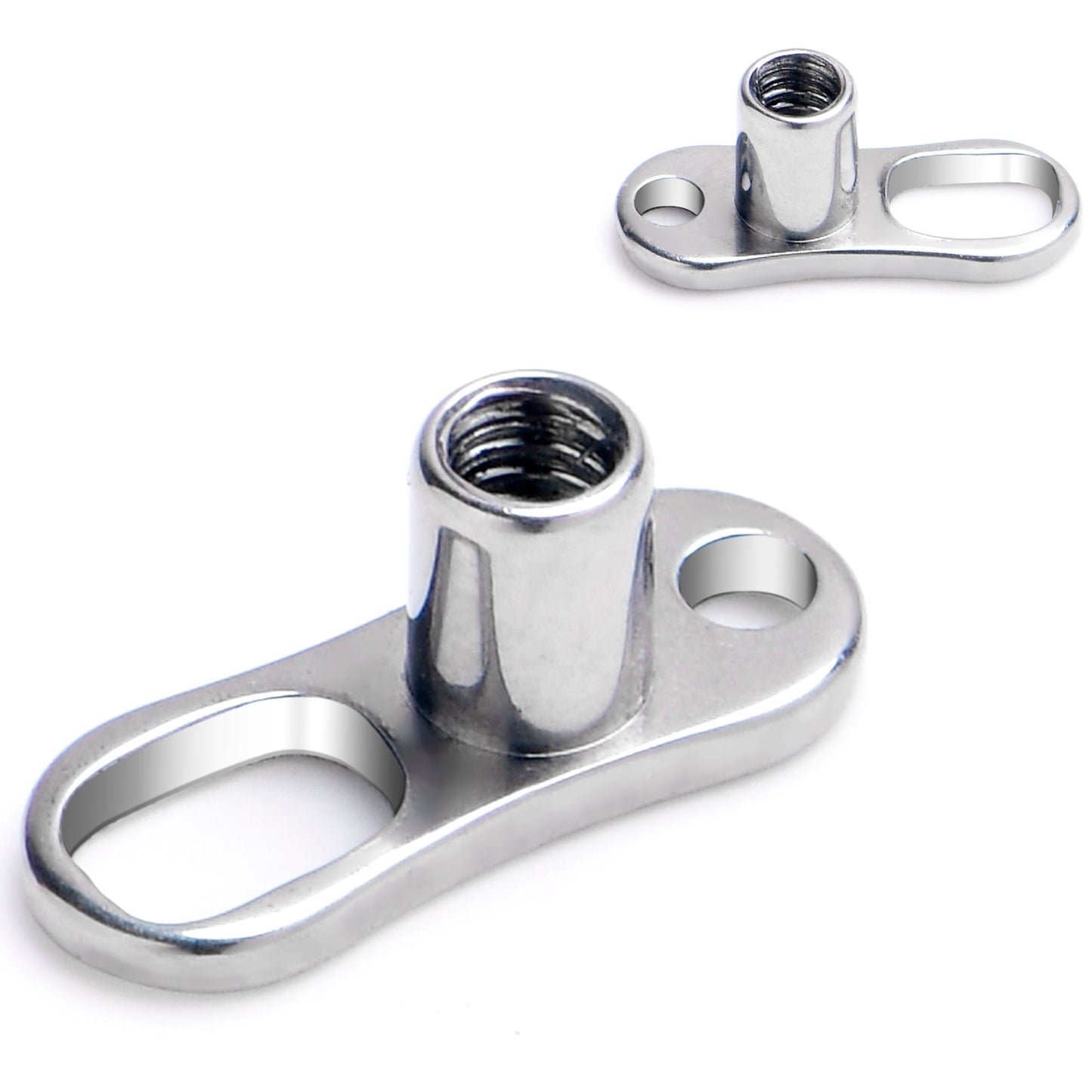 14G 2mm Rise 2 Hole Implant Grade Titanium Dermal Anchor Base