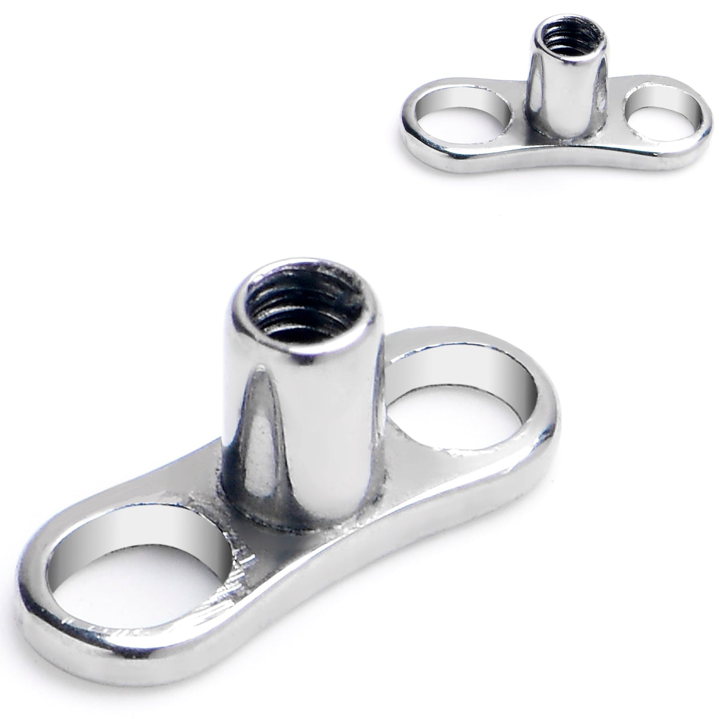 14G 2mm Rise Center Post Implant Grade Titanium Dermal Anchor Base