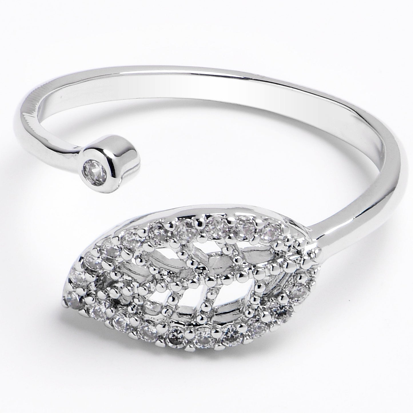 Midi Ring Clear Gem Leaf Toe Ring