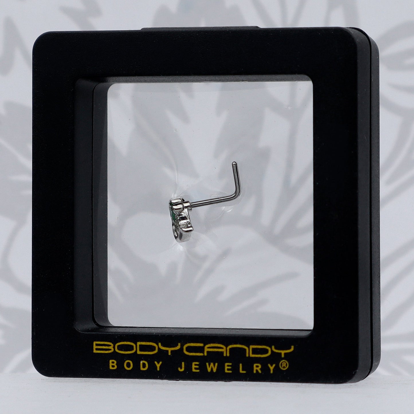 20G 1/4 Palm Tree Love Heart L Shape Nose Ring