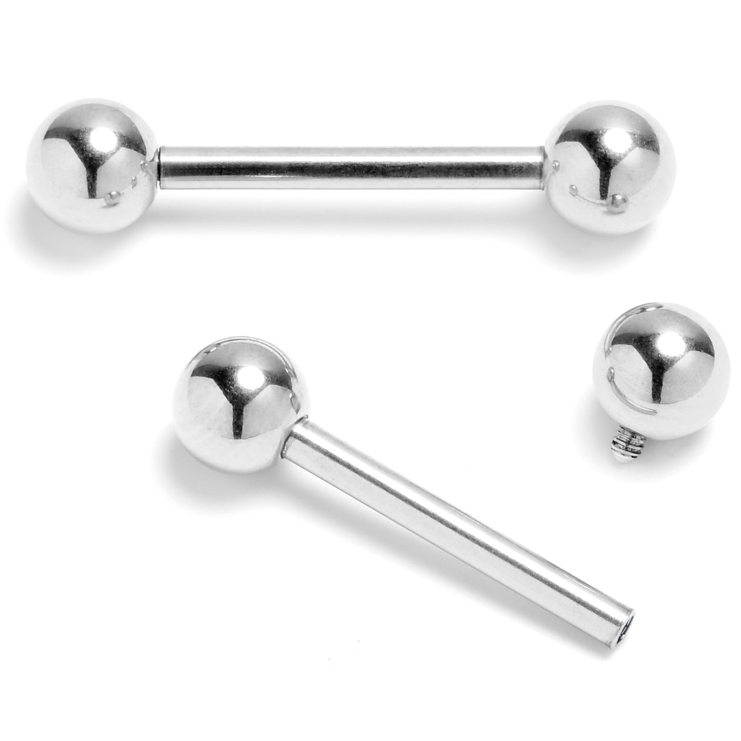14G 9/16 Classic Internally Threaded Barbell Nipple Ring Set