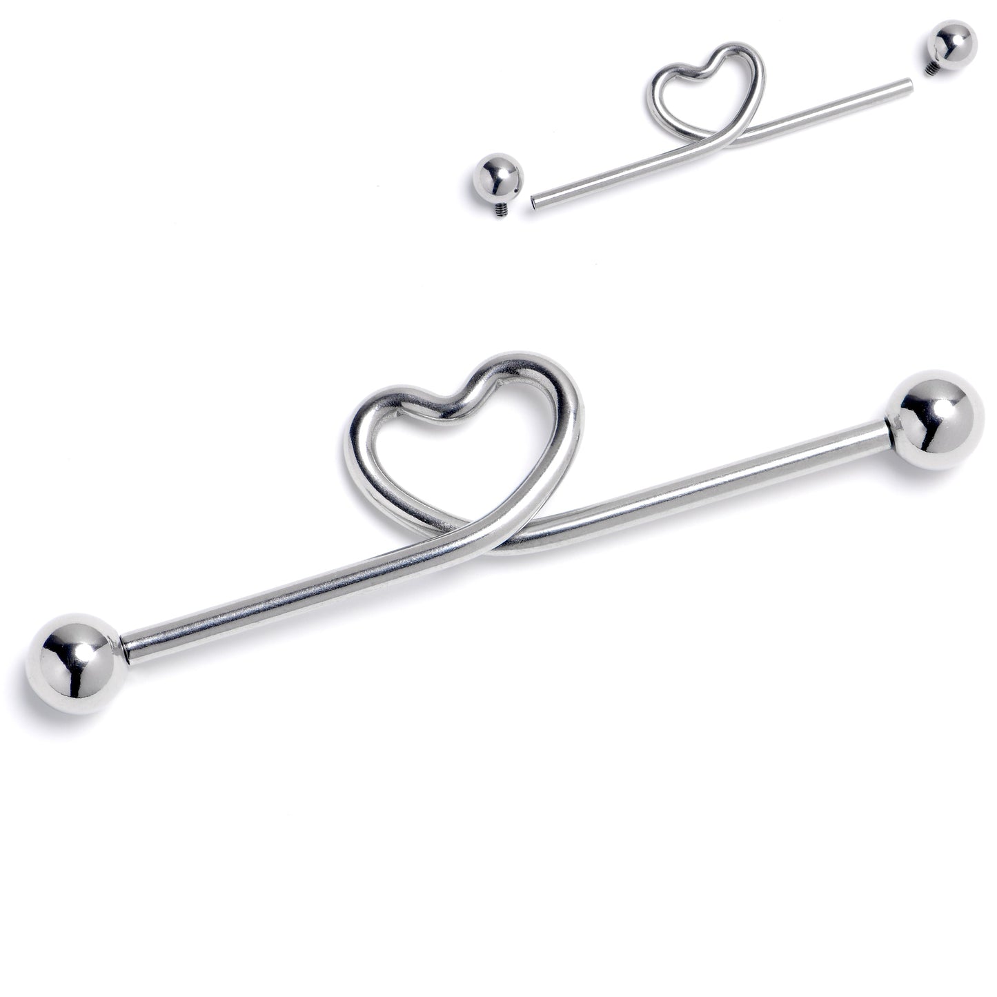 14G Internally Threaded Heart Loop Project Bar 38mm