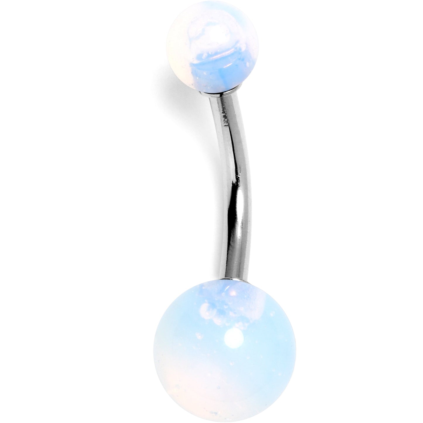 14G 3/8 Opallite Natural Stone Belly Ring