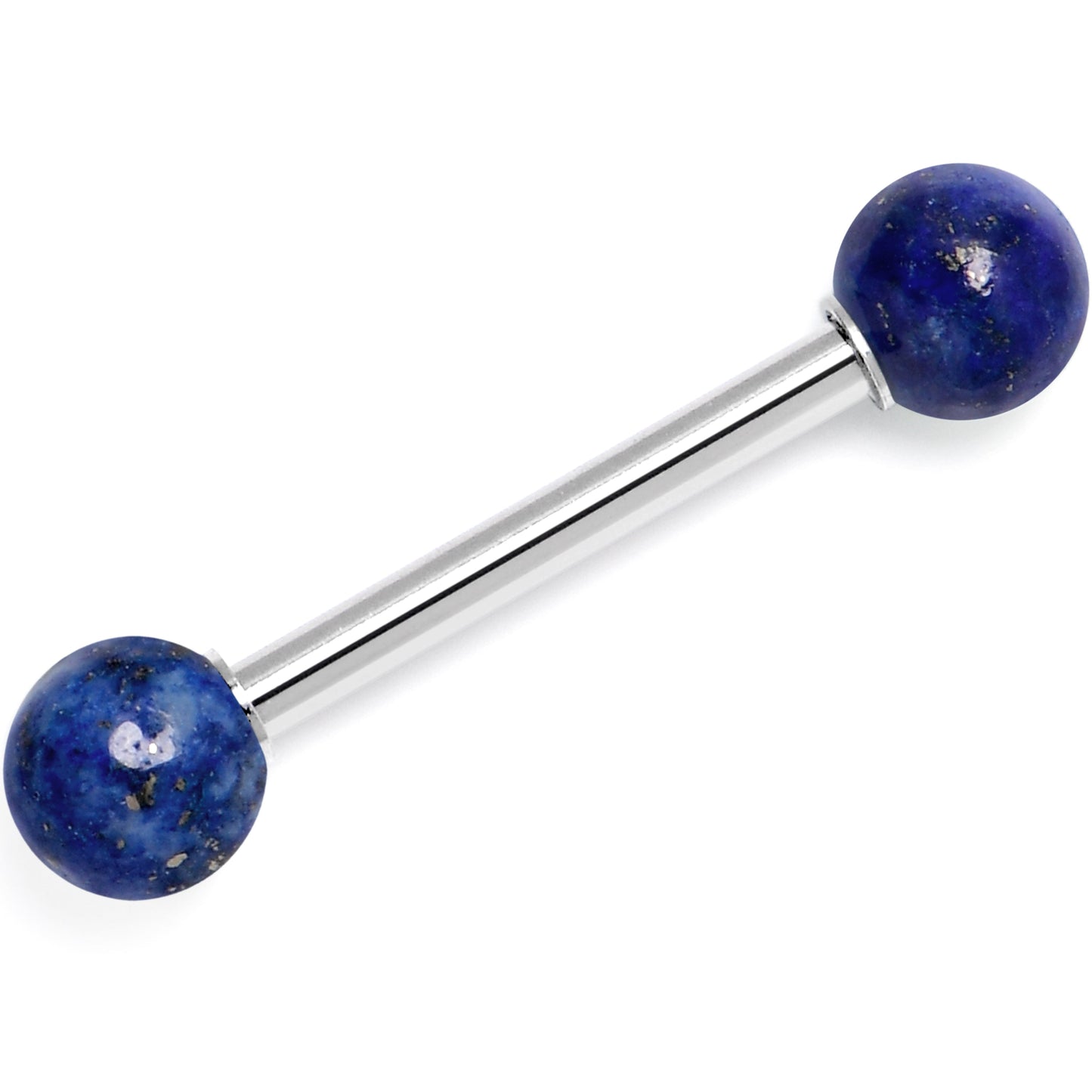 14G 5/8 Blue Lapis Natural Stone Tongue Ring