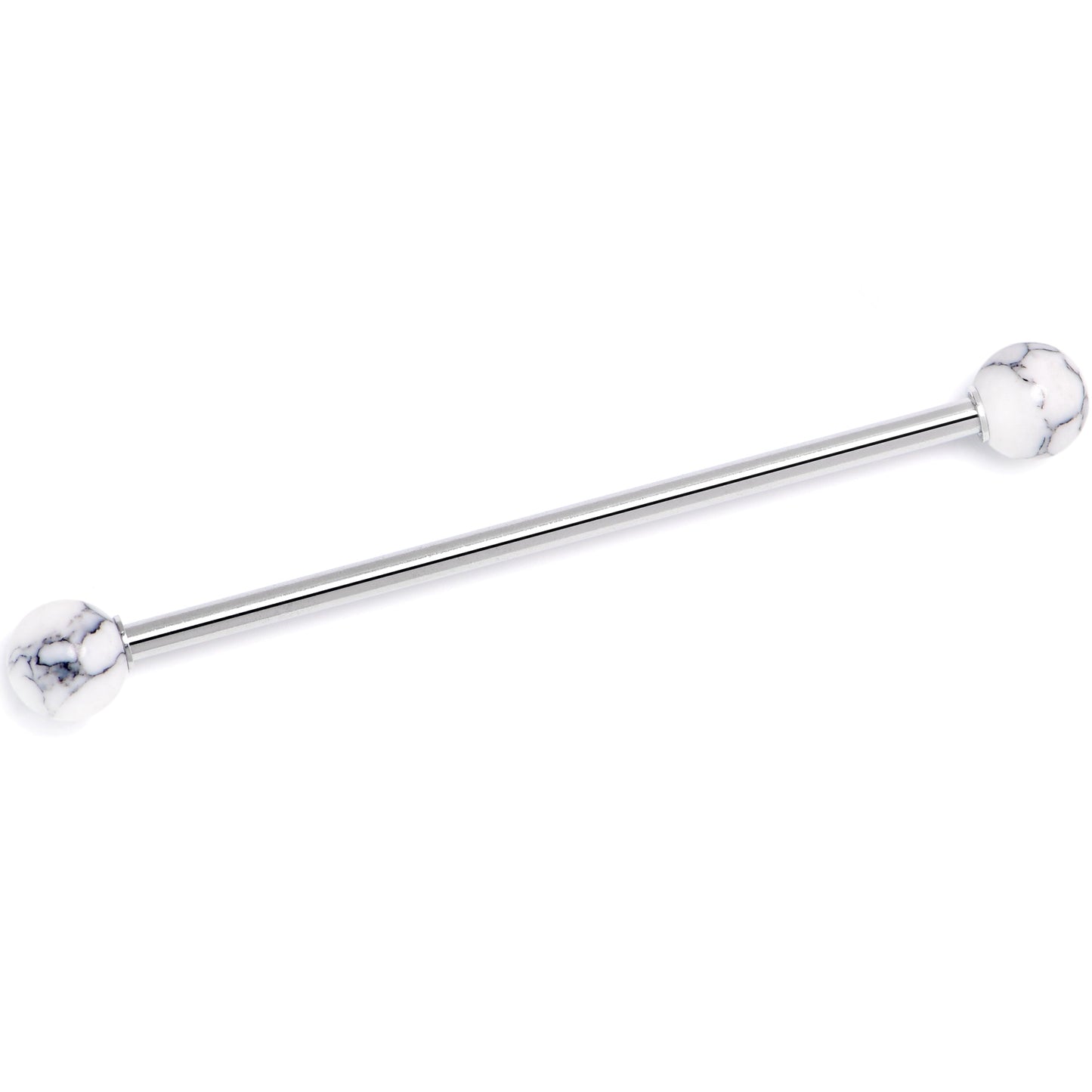 14G Howlite Natural Stone Industrial Barbell 38mm