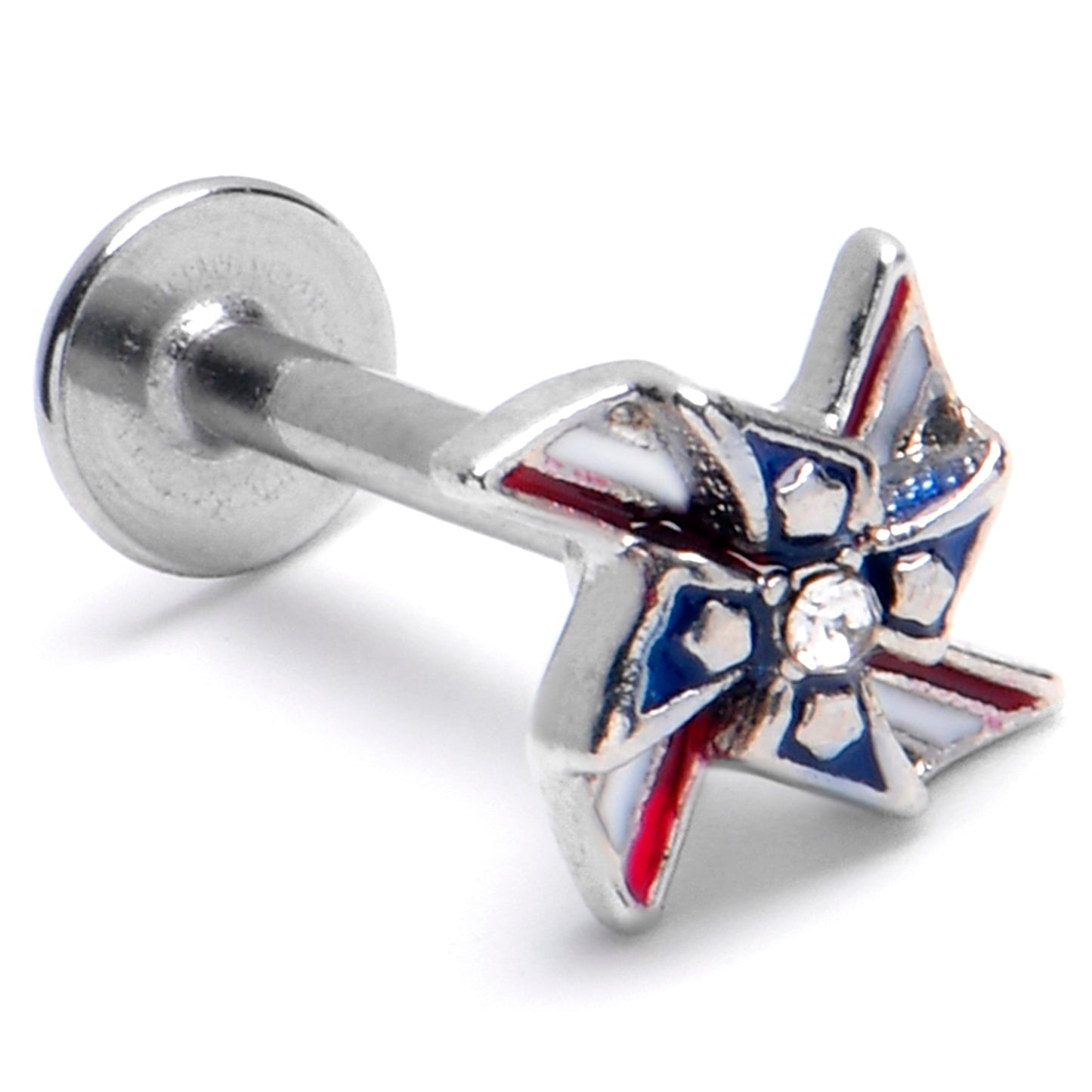 16G 5/16 Clear Gem Festive Patriot Pinwheel Labret Monroe Tragus