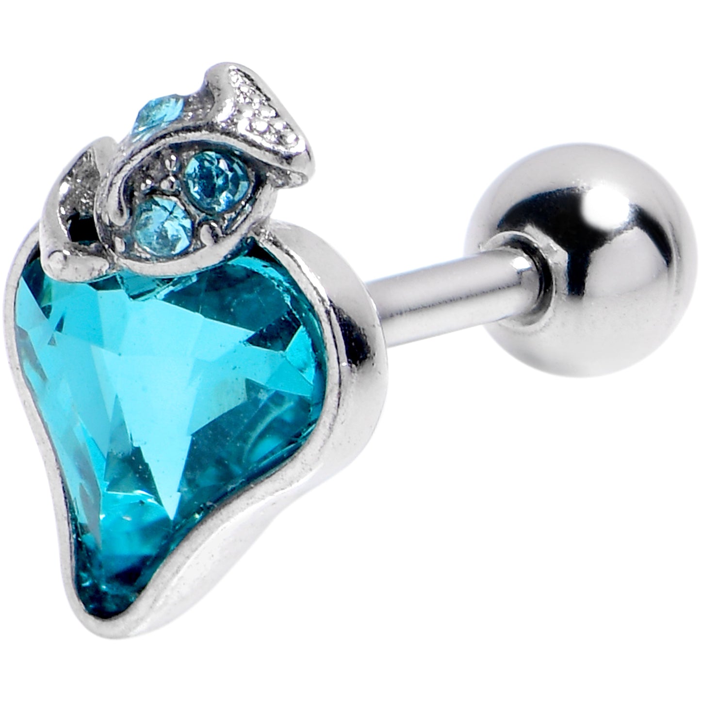 16G 1/4 Blue Gem Strawberry Love Cartilage Tragus Earring