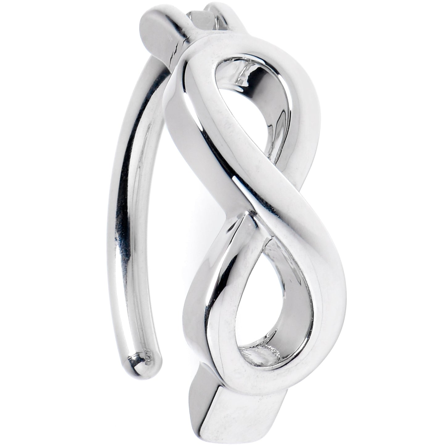 14G 3/8 Grade 23 Titanium Infinity Symbol Hinged Hoop Belly Ring