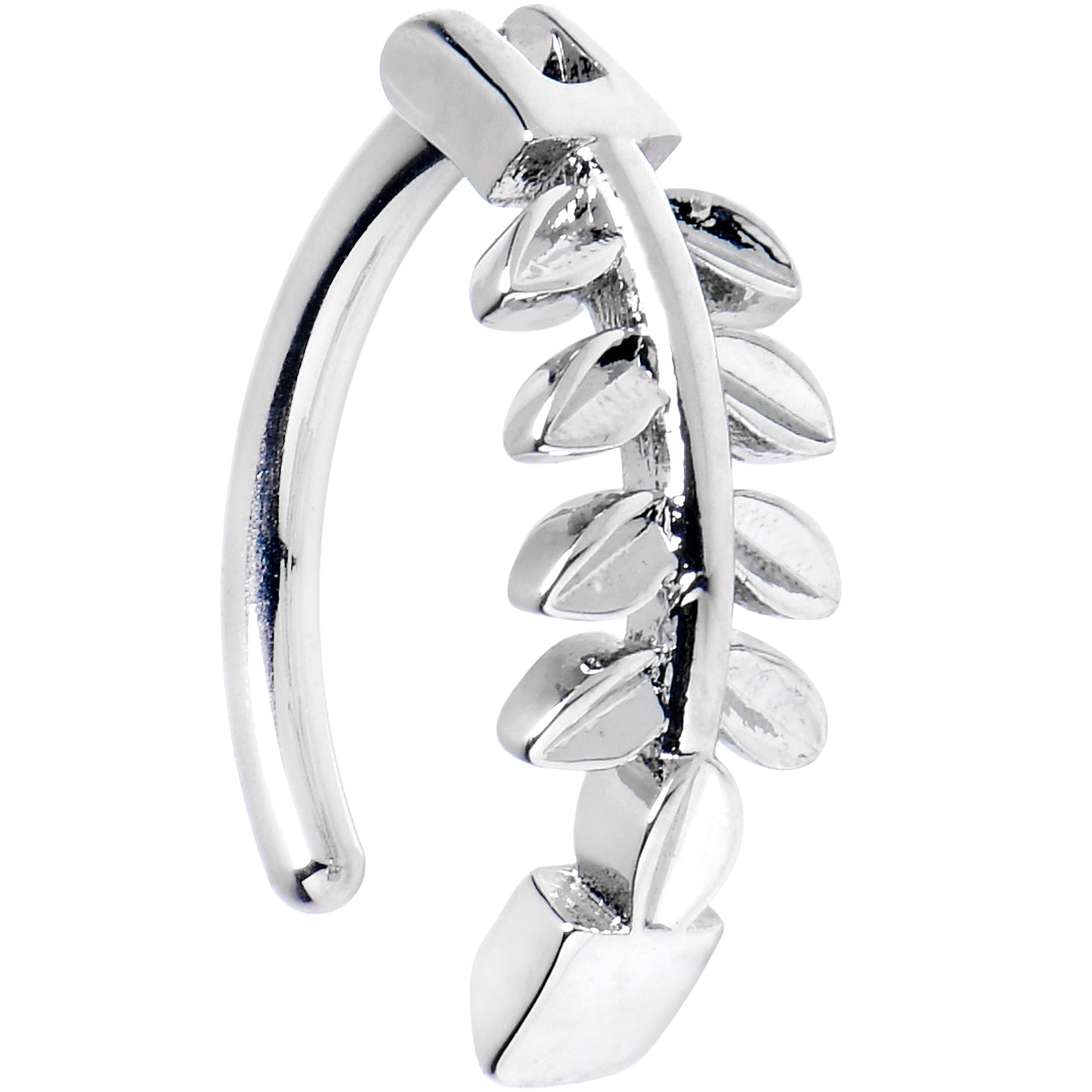 14G 3/8 Grade 23 Titanium Leafy Branch Hinged Hoop Belly Ring