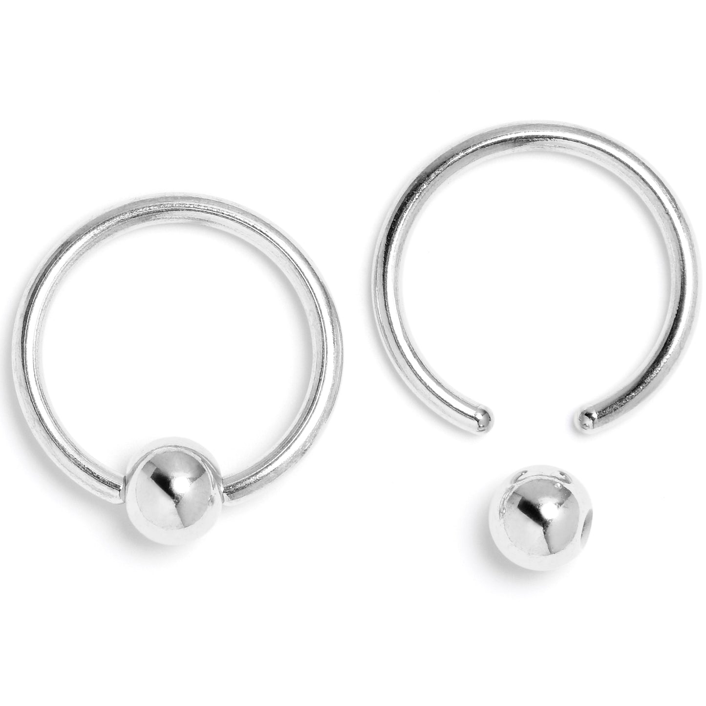 16G 3/8 Gothic Skulls BCR Captive Ring Set of 4