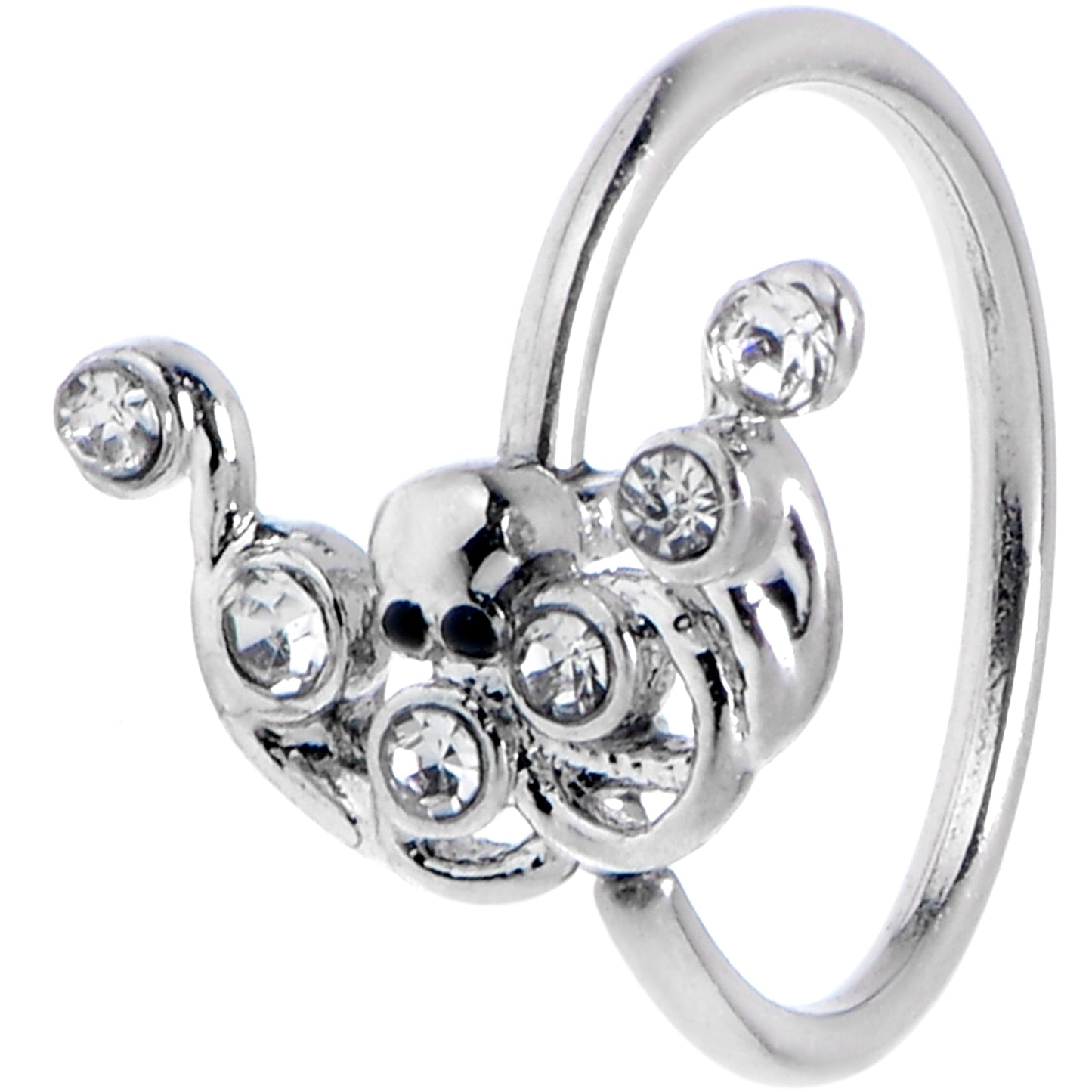 20G 5/16 Clear Gem Scrolling Elegance Nose Hoop