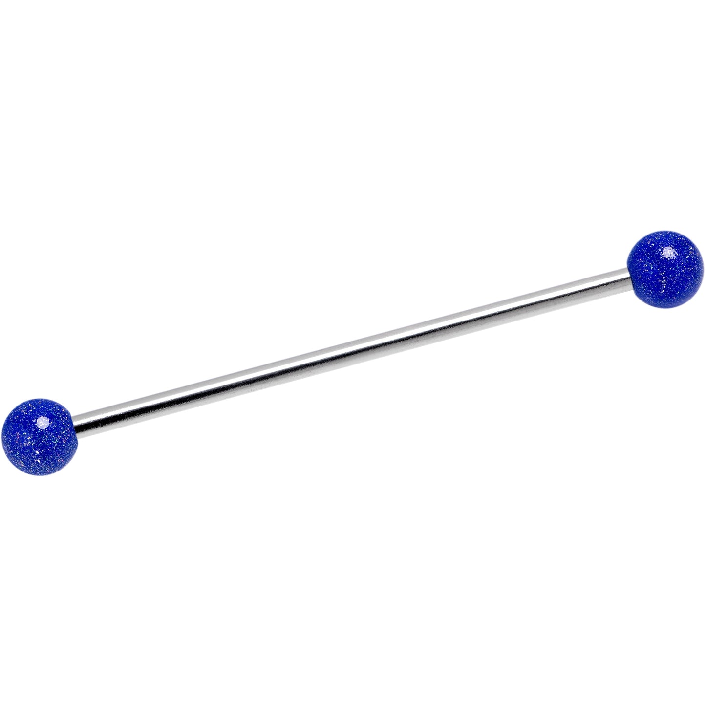 14G Shimmer Midnight Blue Ends Industrial Barbell 38mm