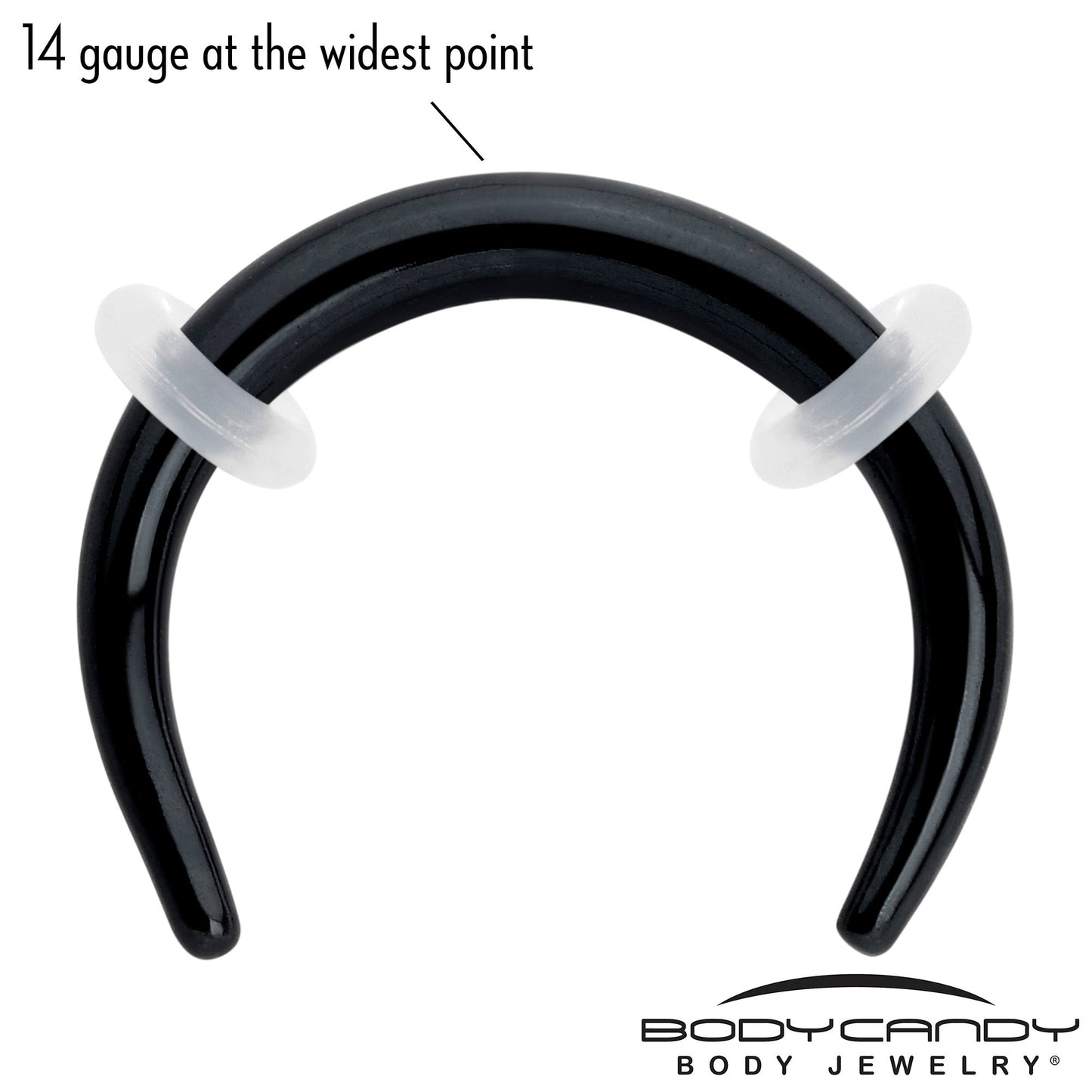 14G 5/16 Black Pincher Crescent Taper