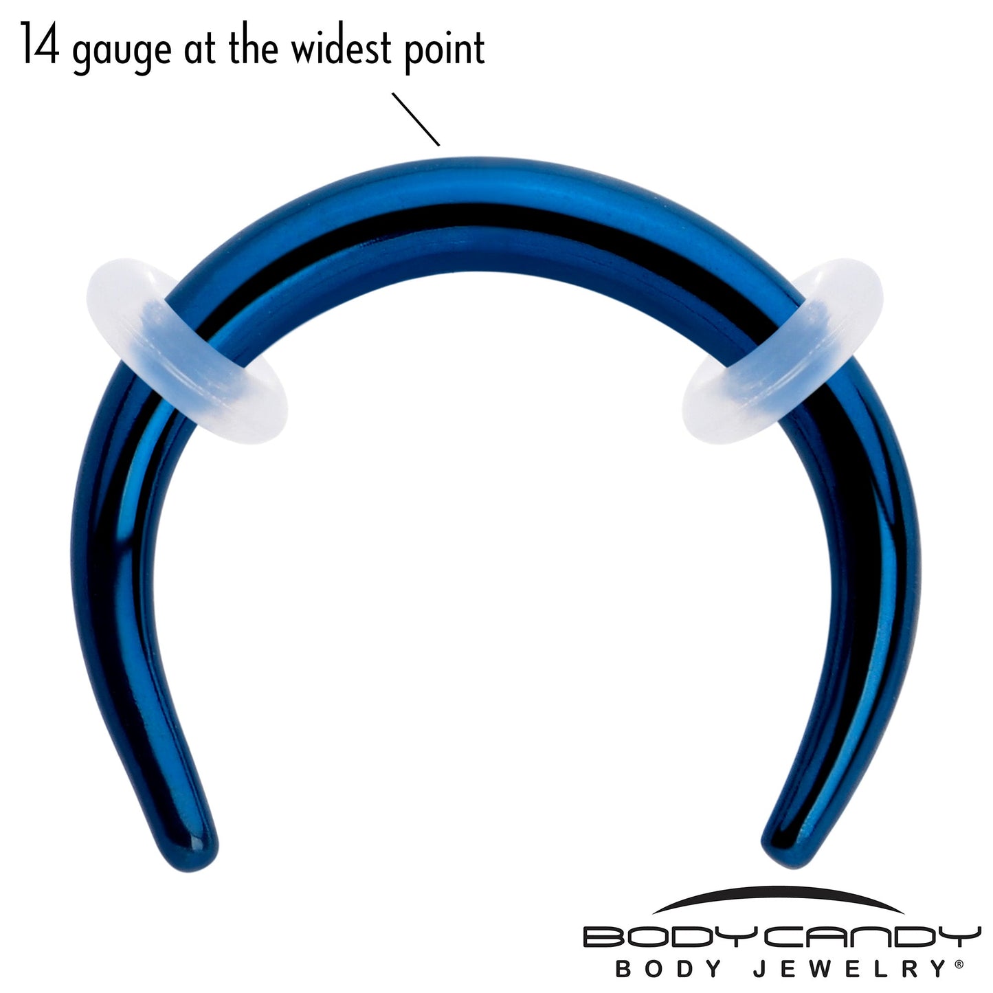 14G 5/16 Blue Pincher Crescent Taper