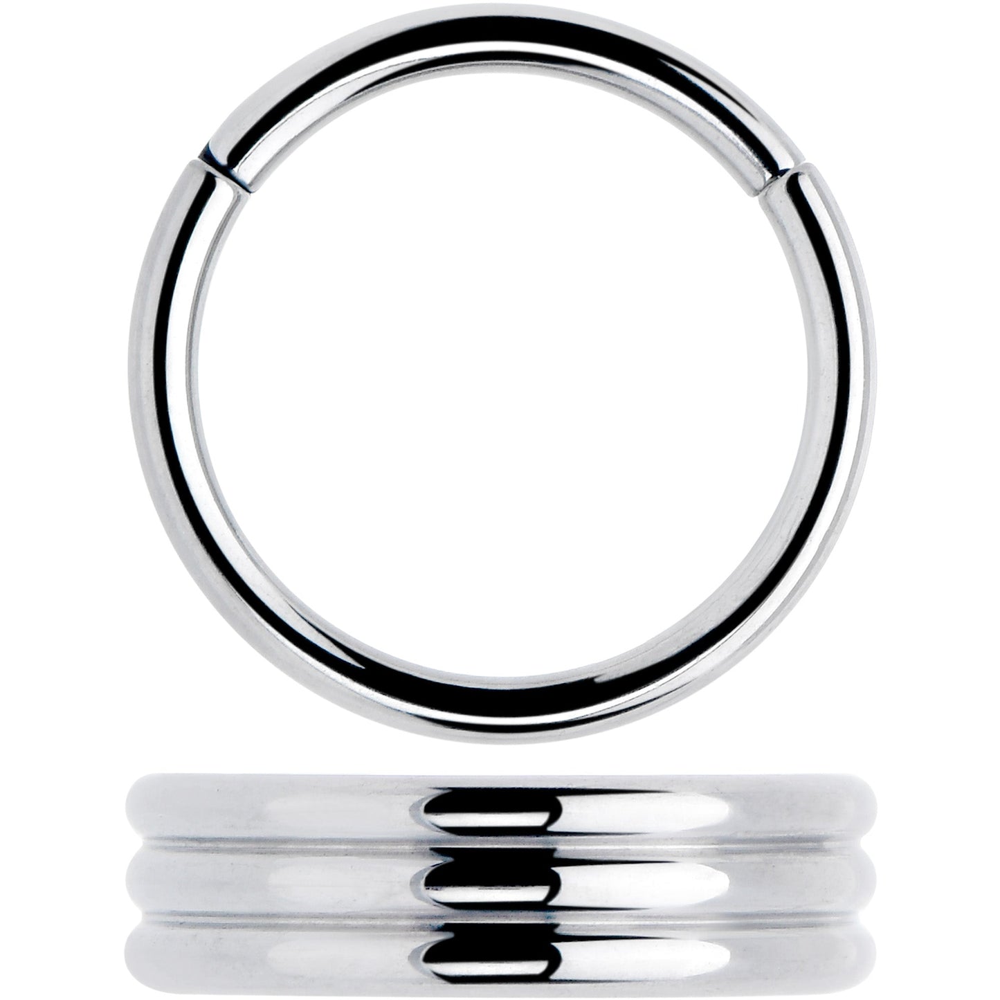 16G 3/8 Implant Grade Titanium Triple Stacked Hinged Segment Ring