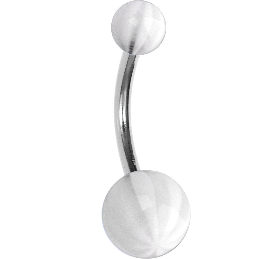 Arctic Blast Acrylic Beach Ball Stripe Ball End Belly Ring