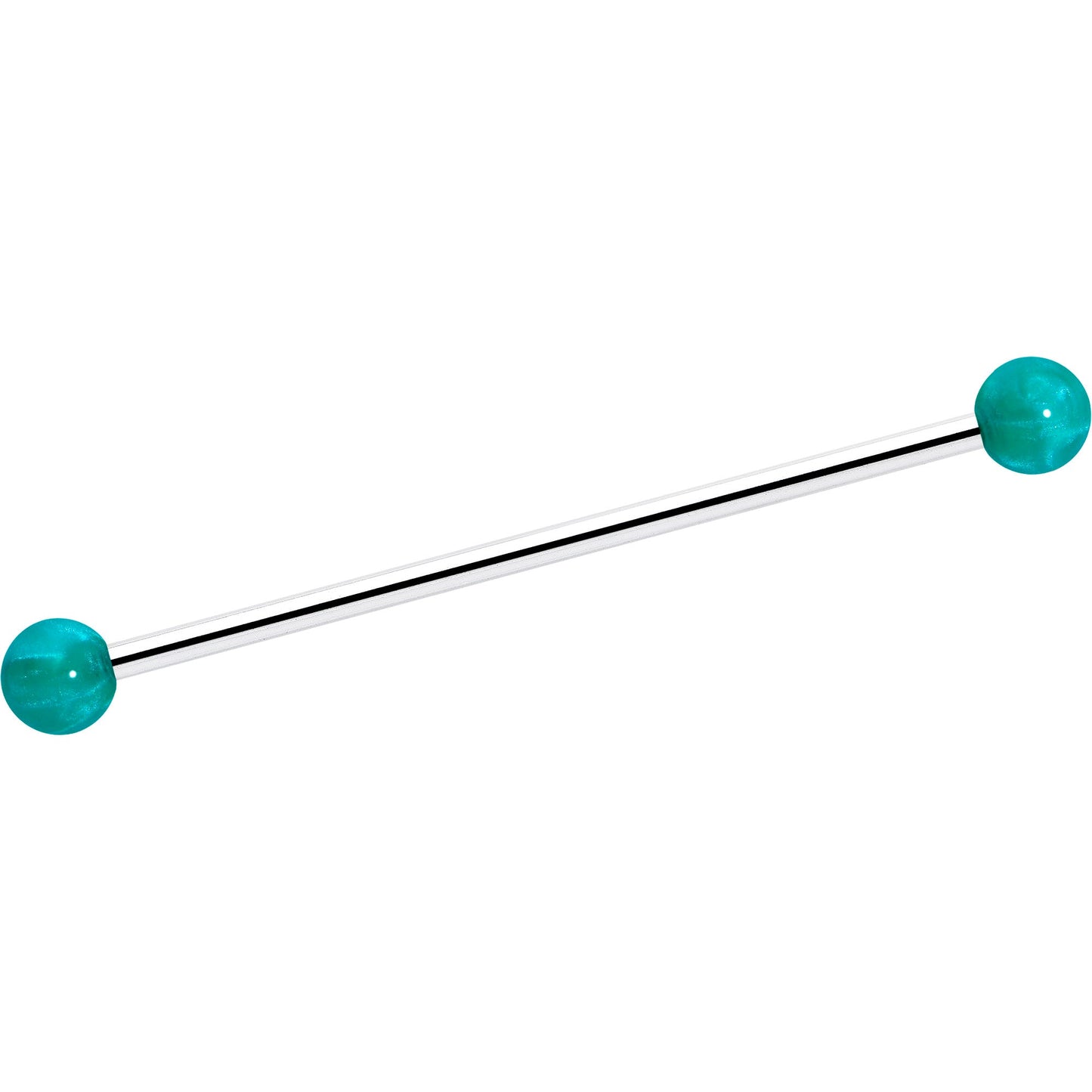 14G Color Acrylic Ball Industrial Barbell 38mm