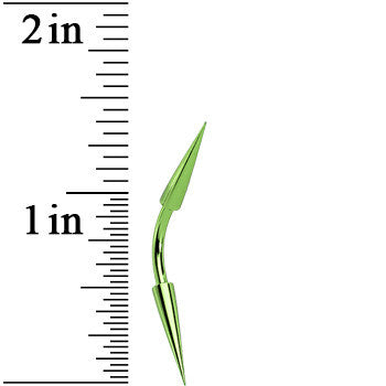 14G 3/8 Green Anodized Titanium Curved Barbell