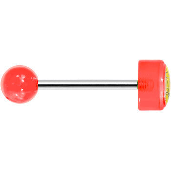 14G 5/8 Red Acrylic Giving the Middle Finger Tongue Ring