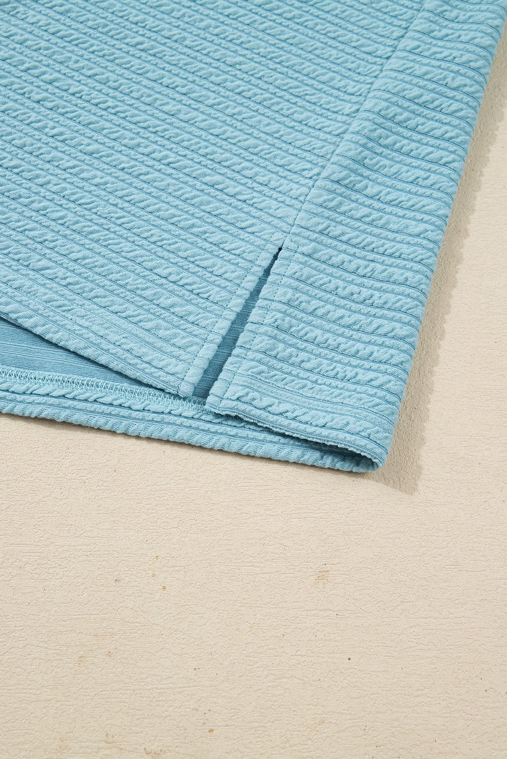 Light Blue Textured Drop Shoulder Plus Size Knit Top - Jaico Online Shop