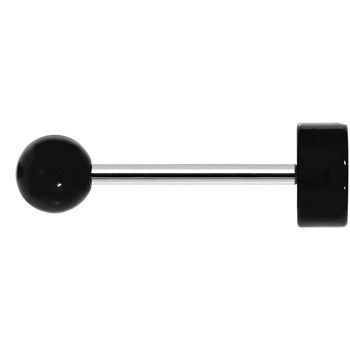 14G 5/8 Black Acrylic Smiley Sunglasses Tongue Ring