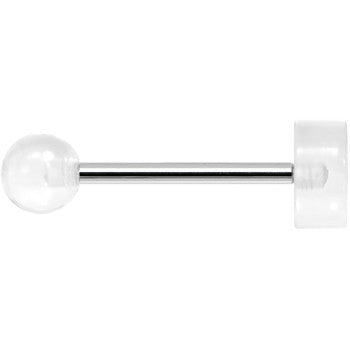 14G 5/8 Clear Acrylic Pot Leaf Tongue Ring